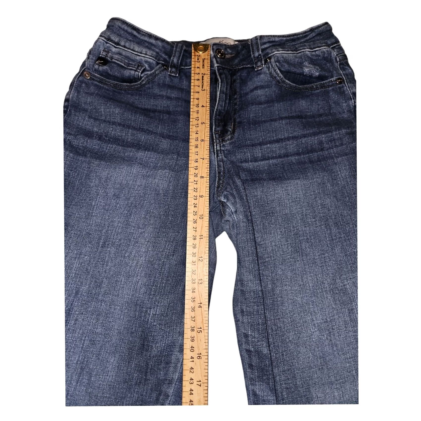 Vintage Kancan Jeans 7/27 Mid-Rise Ankle Slit 5-Pocket Denim Blue Juniors 26 in Cotton Spandex Womens Jeans KC8558M Size 28" / US 6 / IT 42 - 5 Thumbnail