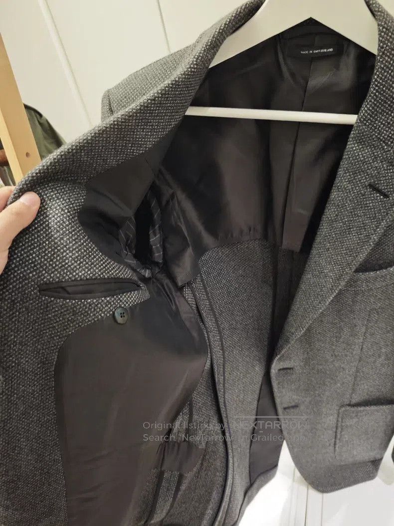 Tom Ford Tom Ford Advanced Wool and Leather Blended Suit Size 48L - 4 Thumbnail