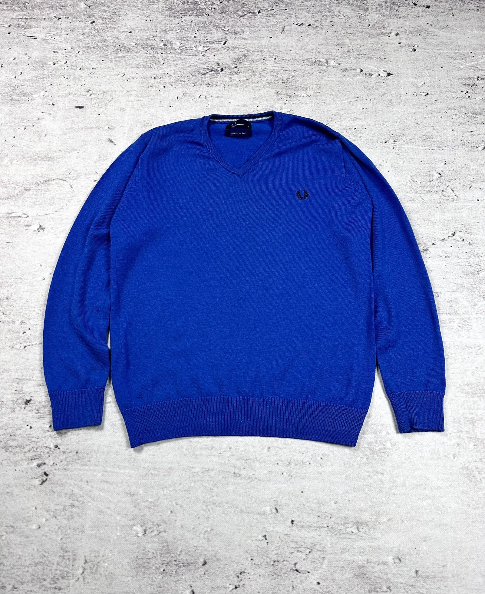 Fred Perry Fred Perry Merino wool sweater cornflower blue casual Size US M / EU 48-50 / 2 - 1 Thumbnail