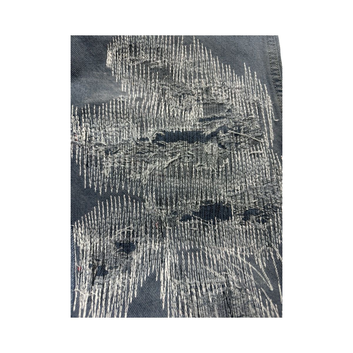 Japanese Brand Baggy Sashiko Skull Denim Midnight Wash 36x28 Size US 36 / EU 52 - 3 Thumbnail
