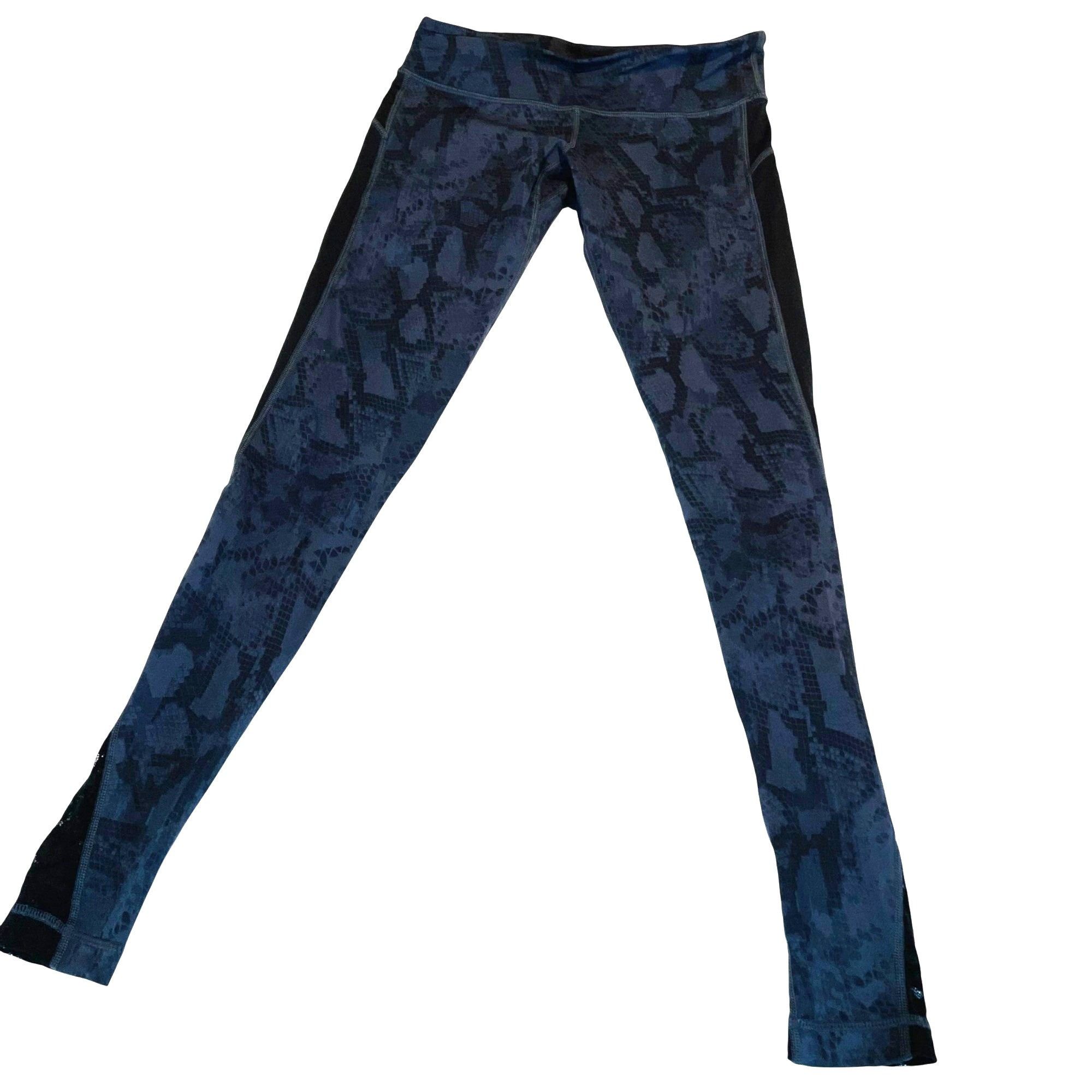 Other Vim Mia Yoga Leggings Blue Snake Print Lace Accents Small Wo Size 26" / US 2 / IT 38 - 2 Thumbnail