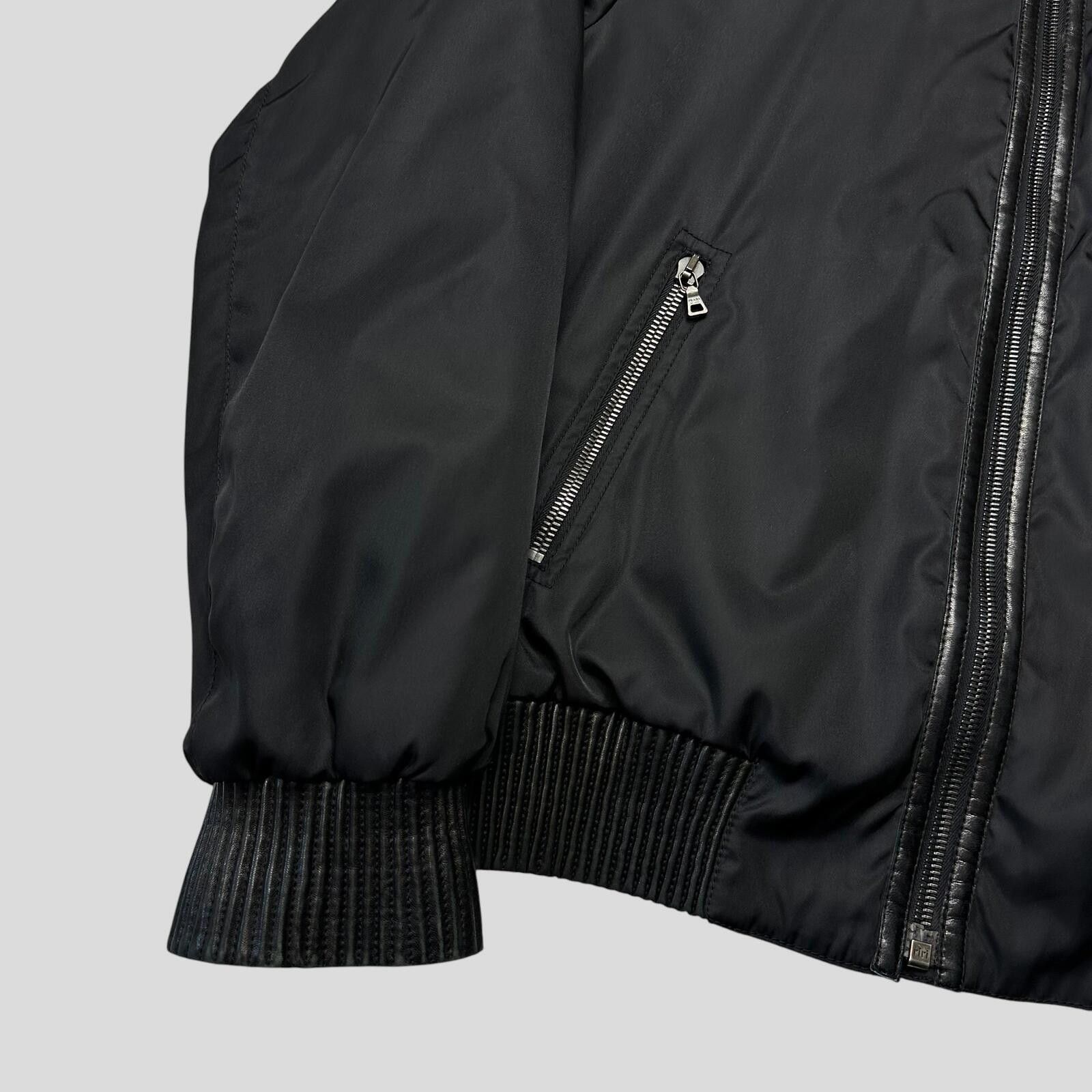 Prada Prada Milano 2007 Gabardine Nylon + Leather Bomber Jacket L Size US L / EU 52-54 / 3 - 8 Thumbnail