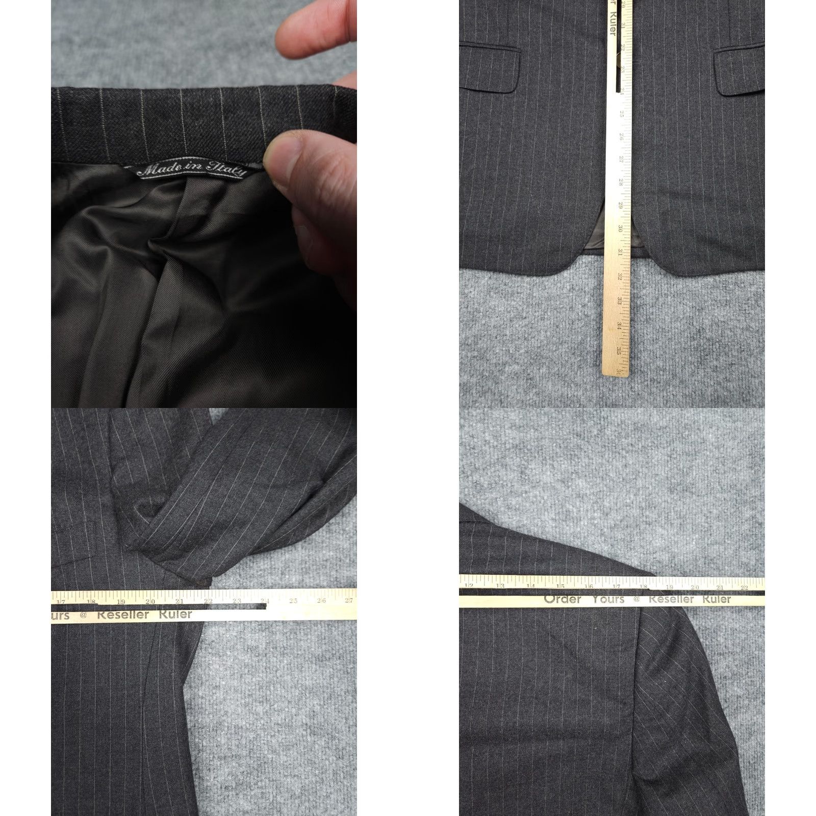 Ermenegildo Zegna Ermenegildo Zegna Blazer Jacket Men's 44 Gray Pin Stripe Wool Regular Single-Breasted blazer, Wool, Dry Clean Only, Men Size 44R - 8 Thumbnail
