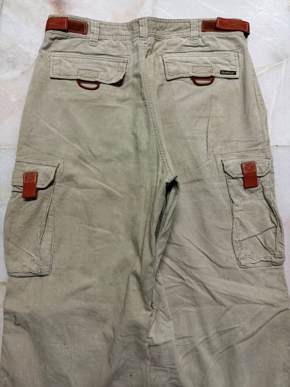 Oshkosh 💥90s Oshkosh Cordoroi Tactical Parachute Cargo Double Knee Size US 31 - 16 Thumbnail