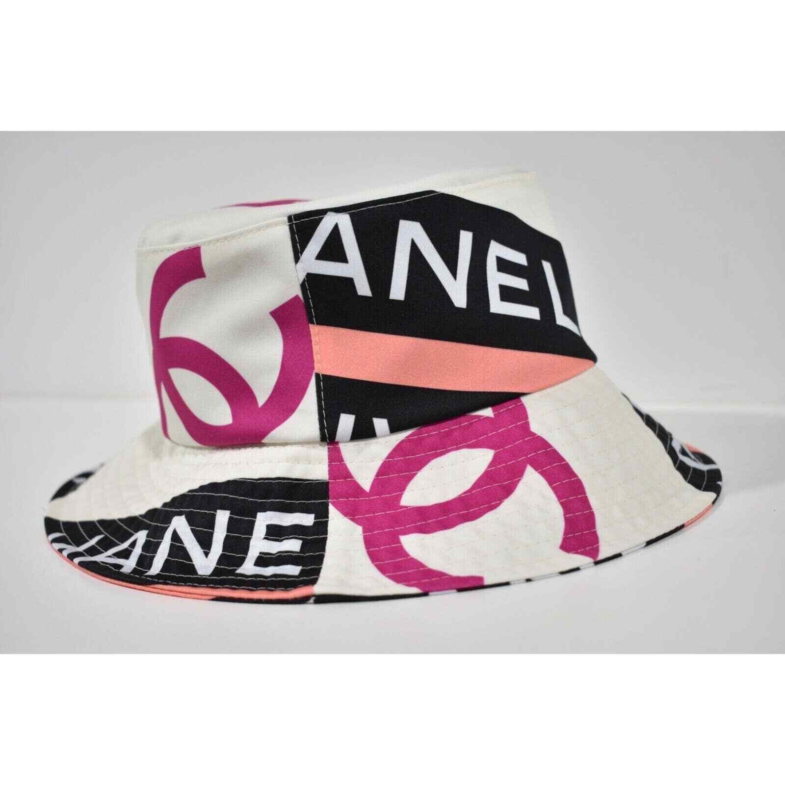 Chanel 22S Fabric CC Logo Sun Cloche Bucket Hat Small S