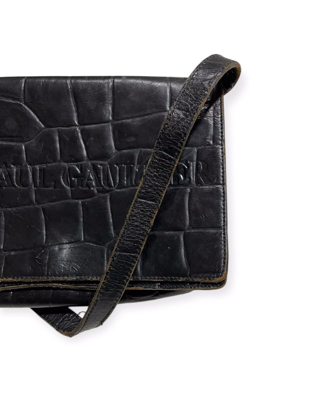 Jean Paul Gaultier Croc Embossed Rigid Leather Bag Size ONE SIZE - 4 Thumbnail