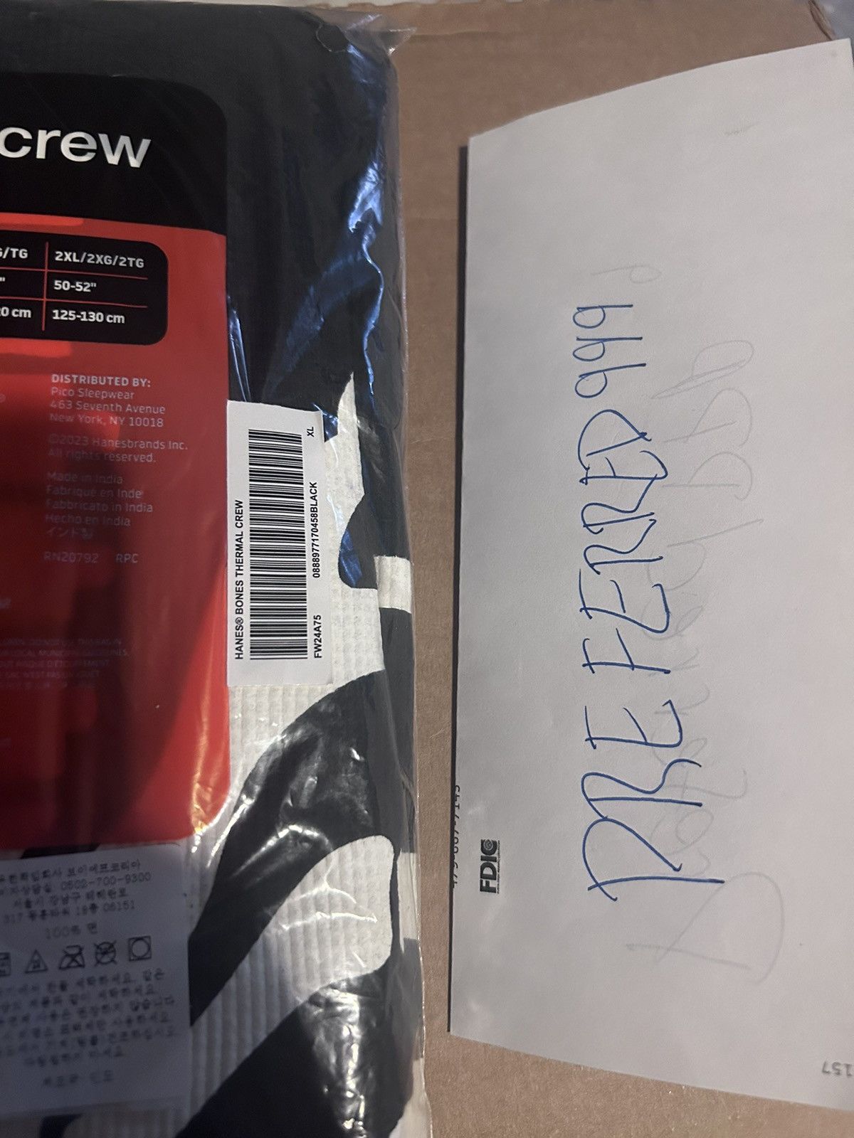 Hanes × Supreme SUPREME X HANES BONES THERMAL L/S SHIRT XL Size US XL / EU 56 / 4 - 3 Thumbnail