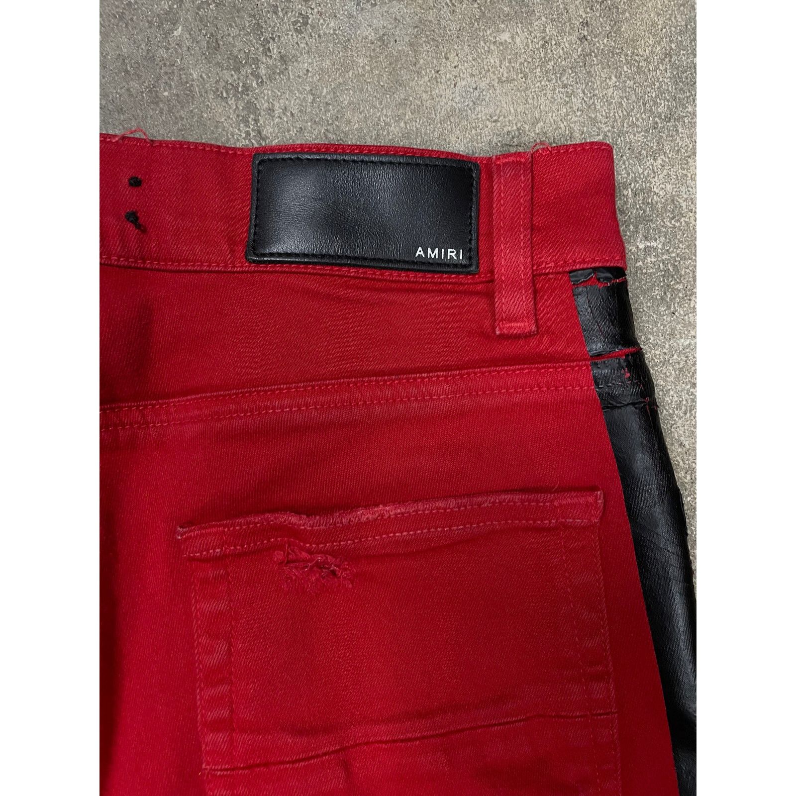 Amiri Amiri Jeans Thrasher Red Black Stripe Used 31 Size US 31 - 4 Thumbnail