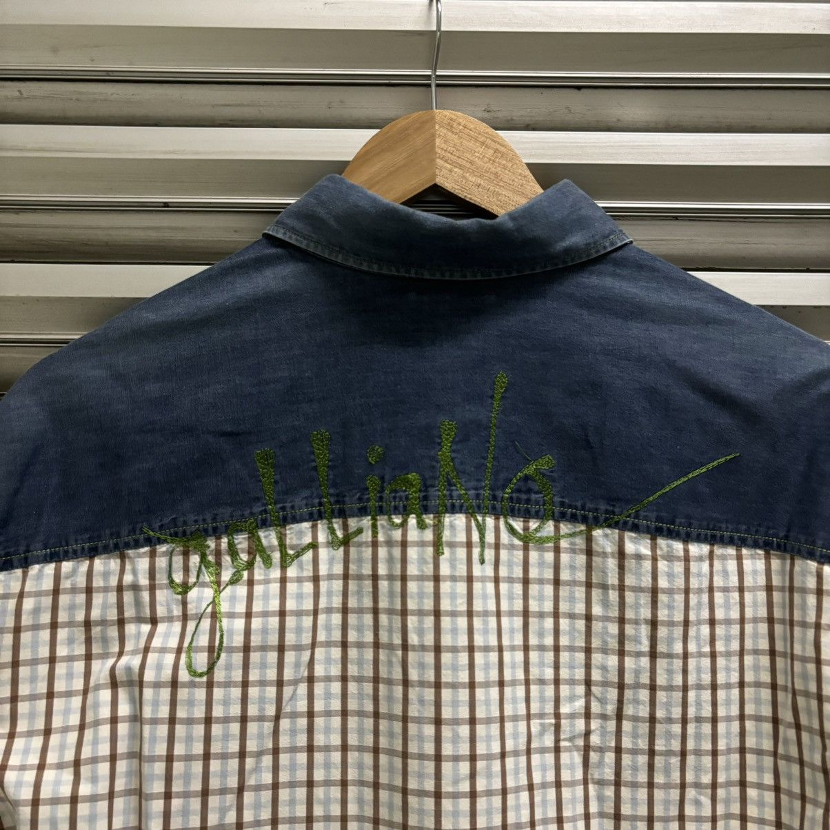 Designer John Galliano Check Shirt with Denim Details – Made in Italy Size US L / EU 52-54 / 3 - 6 Thumbnail
