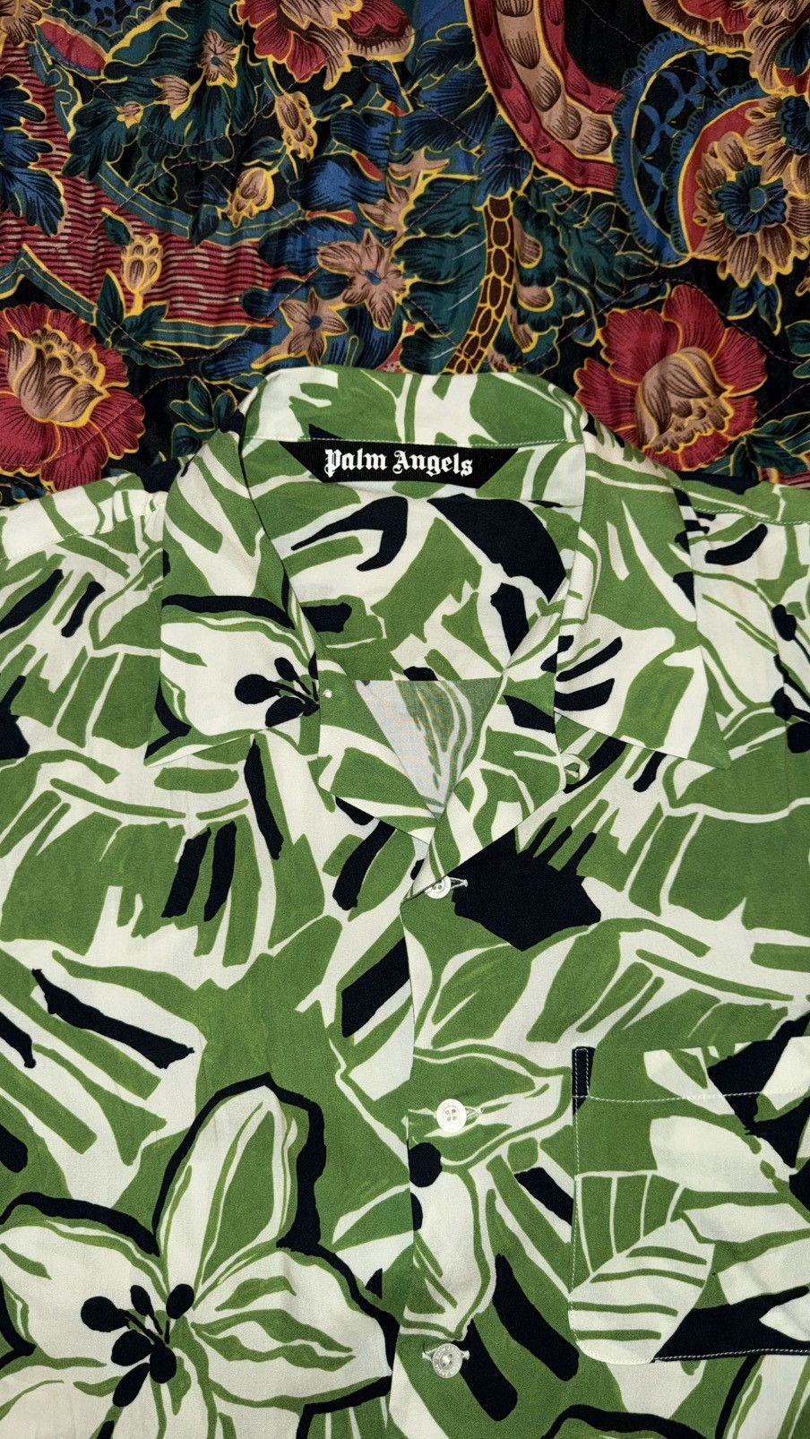Palm Angels Palm Angels Macro Hibiscus Floral Print Short-Sleeved Shirt Size US M / EU 48-50 / 2 - 8 Thumbnail