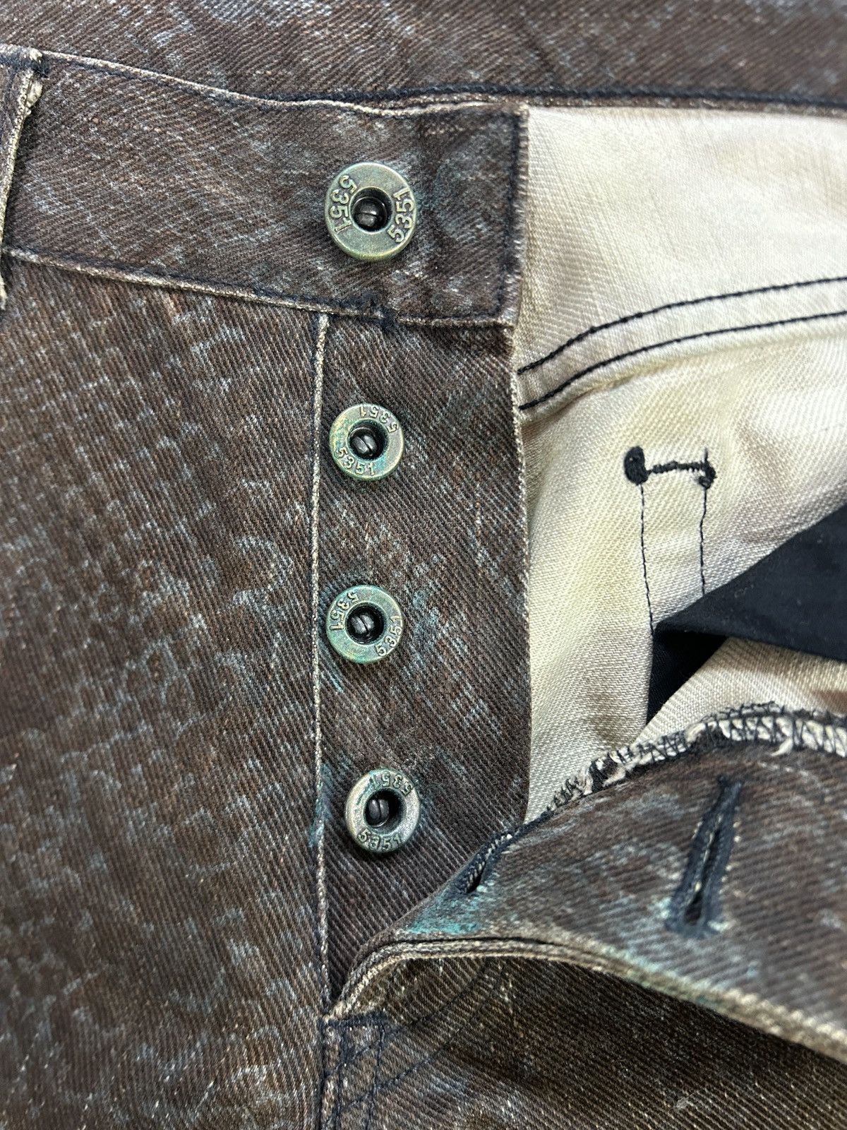 5351 POUR LES HOMMES × Japanese Brand Vintage 5351 Pour Les Hommes Snake Print Jeans Size US 28 / EU 44 - 9 Thumbnail