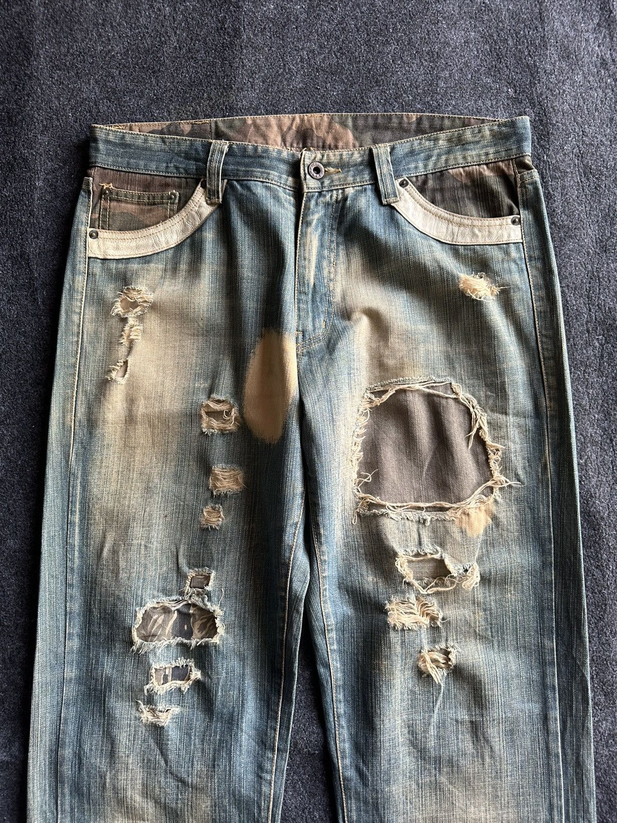 14th Addiction United Superior Baggy Rusty Mudwash Denim W34 D127 Size US 34 / EU 50 - 2 Thumbnail