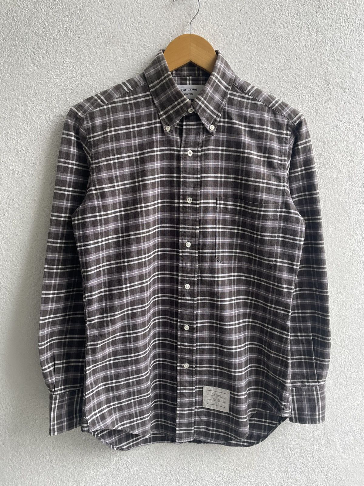 Thom Browne Thom Browne New York Grey Plaid Button Up Longsleeve Shirts Size US M / EU 48-50 / 2 - 2 Thumbnail