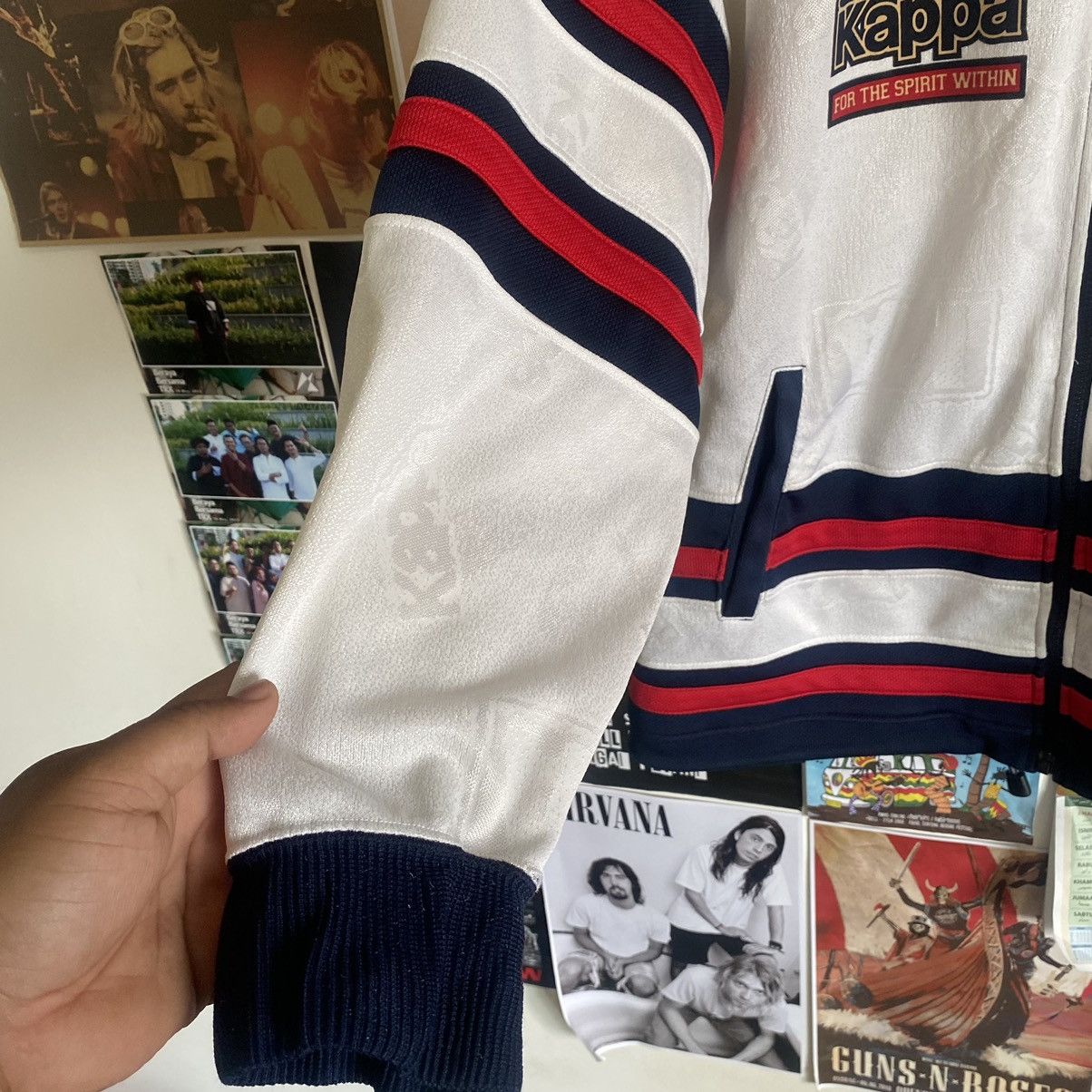 Kappa Vintage Kappa Tri-Colour Hoodie Jacket Size US L / EU 52-54 / 3 - 7 Thumbnail