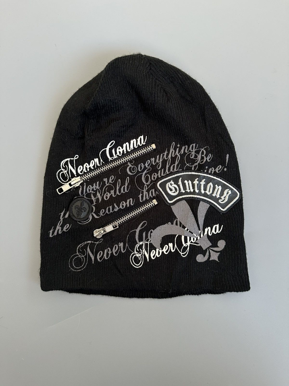 Seditionaries Gothic Bondage Zipper Never Gonna Print Patch Beanie Size ONE SIZE - 5 Thumbnail