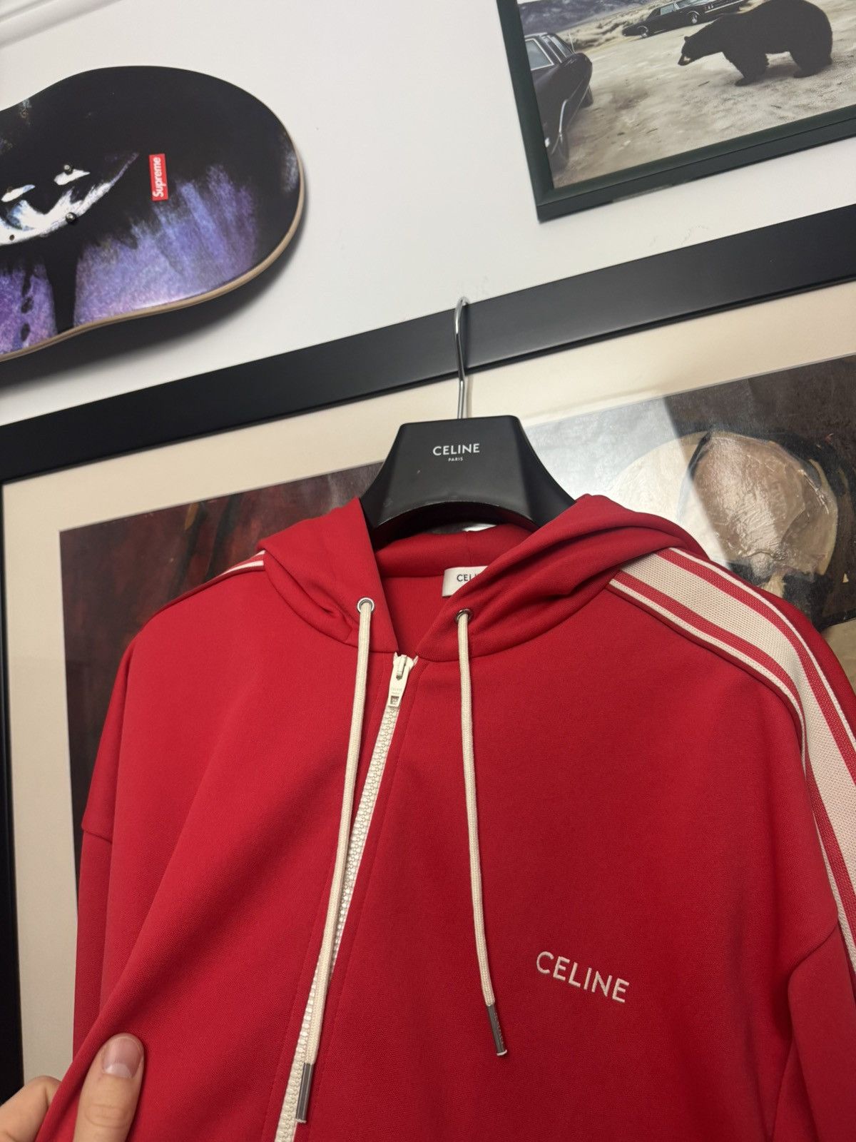 Celine Celine Logo Track Jacket Hoodie Top Zip Up Designer Sample Size US M / EU 48-50 / 2 - 8 Thumbnail