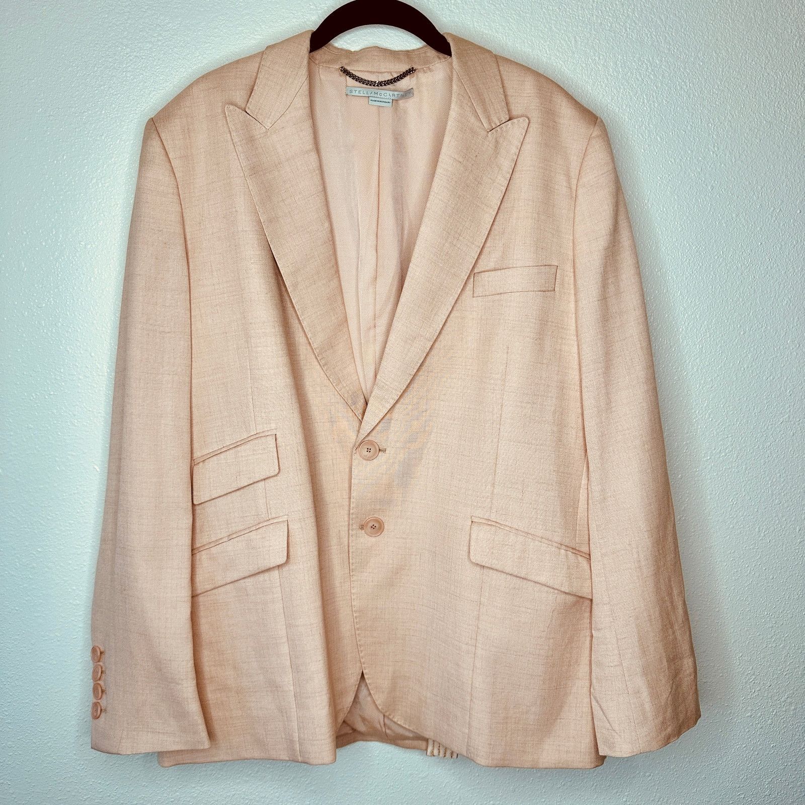 Stella McCartney Stella McCartney Peach Front Button Viscose Linen Blazer 42 Size XL / US 12-14 / IT 48-50 - 2 Thumbnail