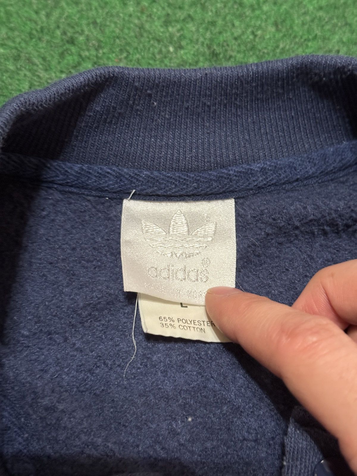 Adidas × Vintage Vintage 80s Adidas Blue Pullover Large Crewneck Sweatshirt Size US L / EU 52-54 / 3 - 2 Thumbnail