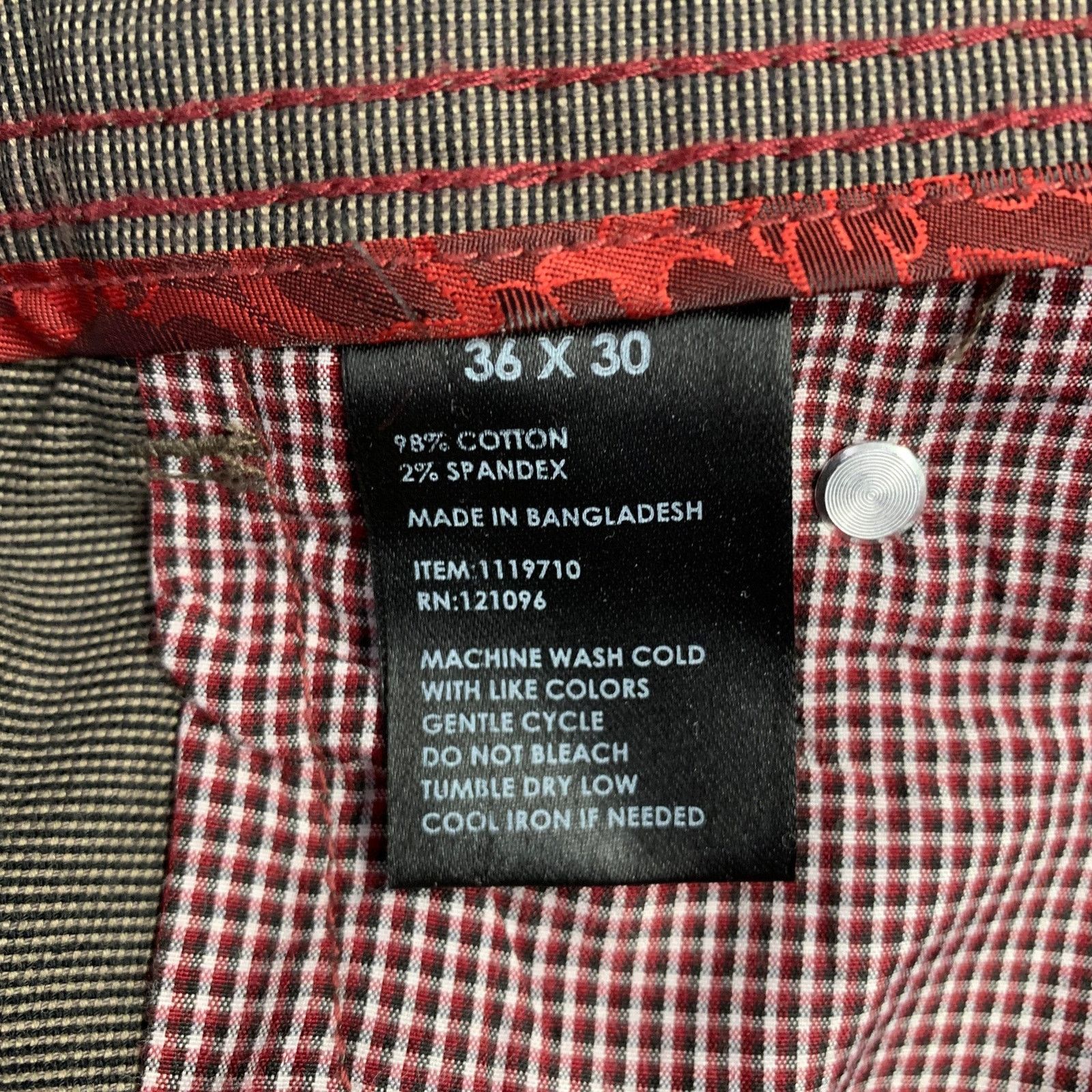 English Laundry ENGLISH LAUNDRY Black Brown Cotton 5 Pockets Casual Pants Size US 36 / EU 52 - 6 Thumbnail