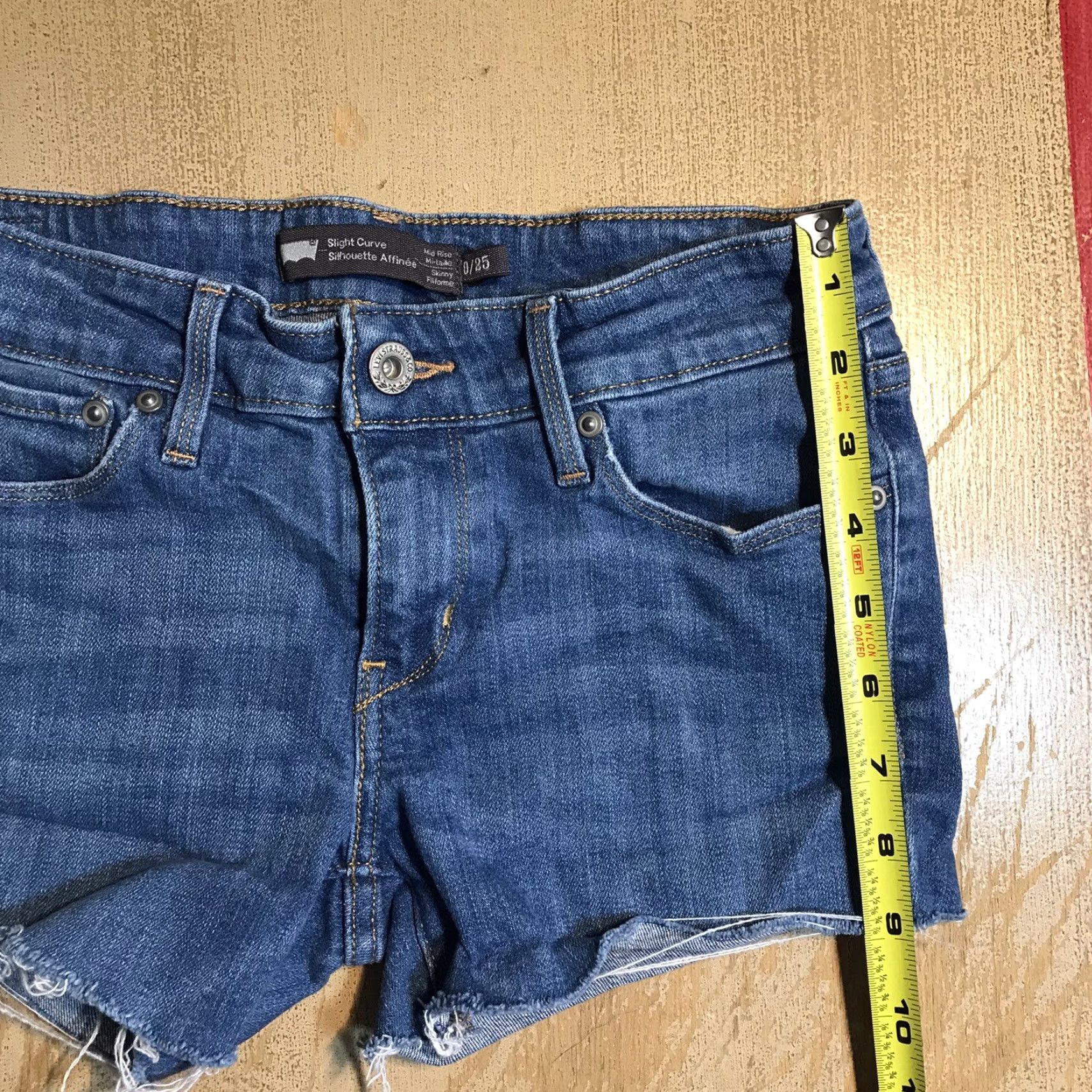 Levi's Levis Slight Curve Cut Offs Womens Tag 0 Denim Blue Size 25" / US 0 / IT 36 - 6 Thumbnail