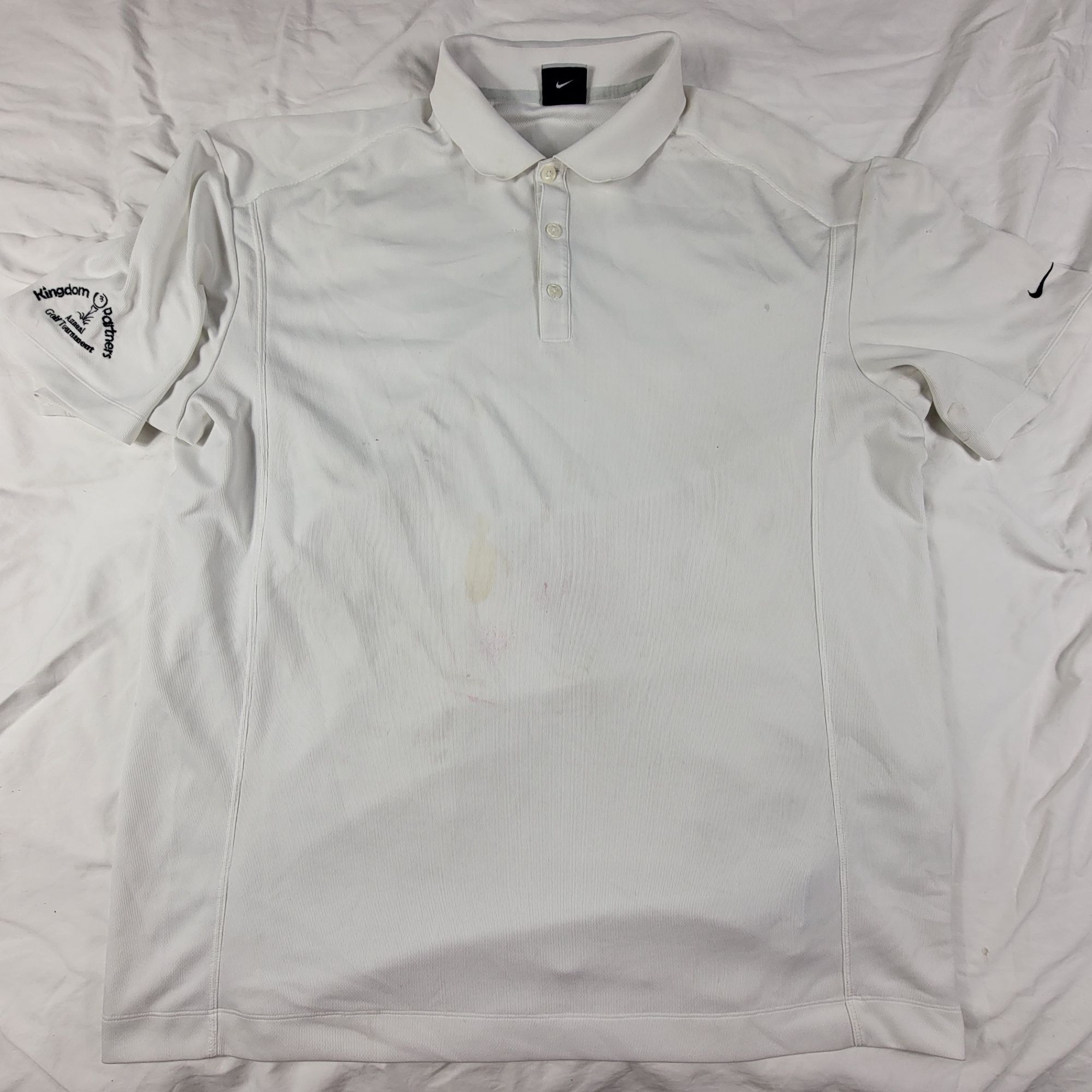 Nike Nike Golf Mens 2XL White Dri-Fit Polo Shirt Polyester Sports Size US XXL / EU 58 / 5 - 1 Thumbnail