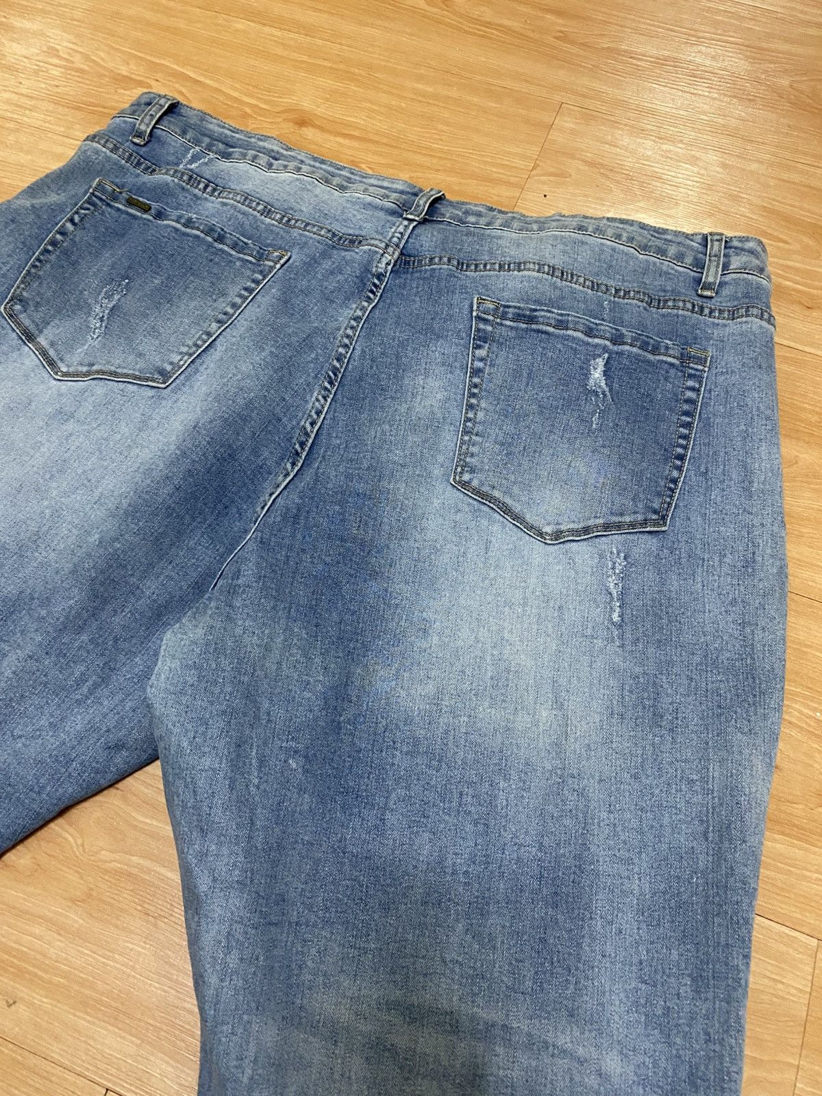 If Six Was Nine Punk Distressed Studded Jeans –Ripped Denim with Metal Rivet Size US 42 / EU 58 - 9 Thumbnail