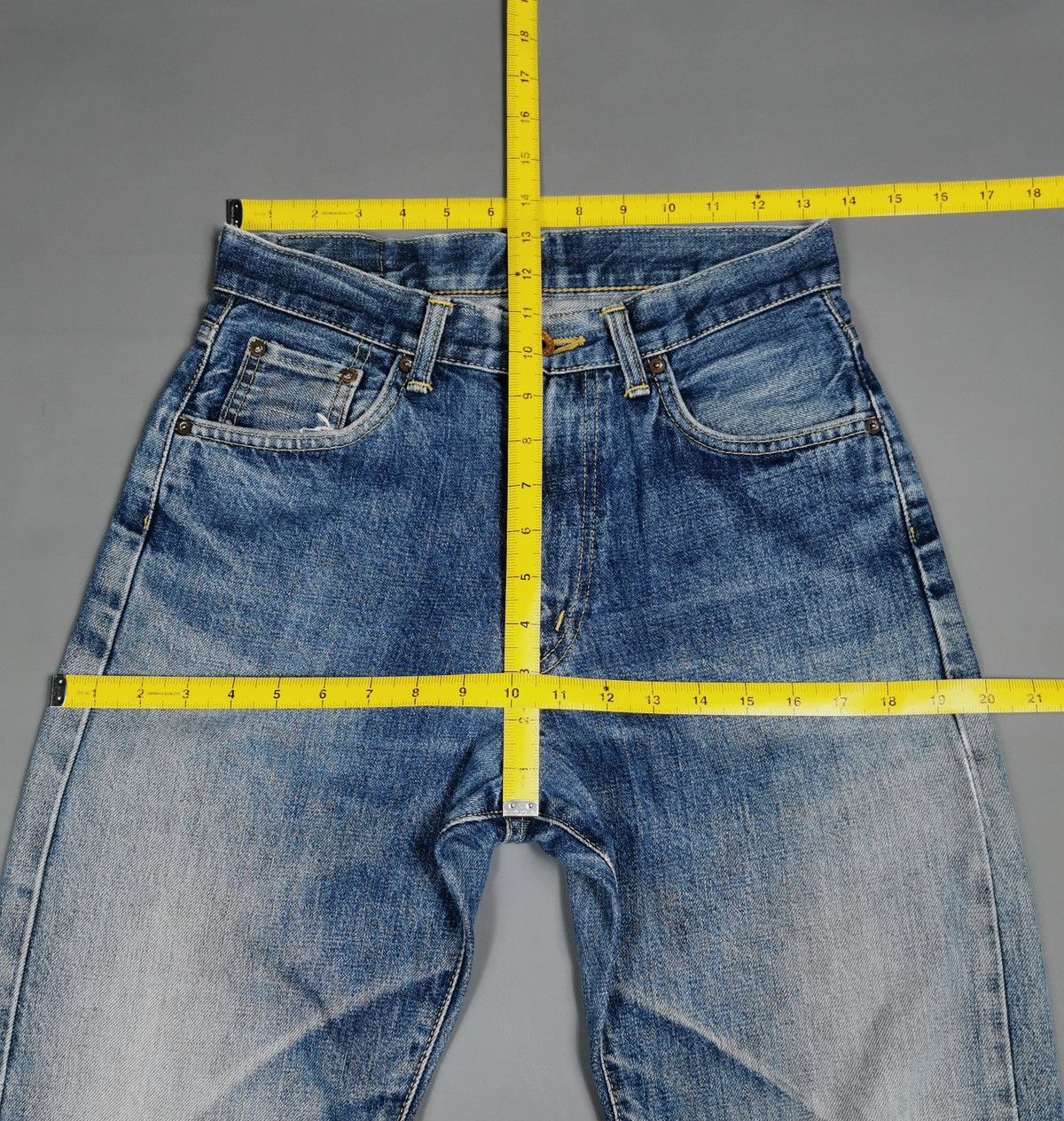Edwin Thrashed Vintage Edwin Selvedge J505ZX Distressed Jeans Size US 27 - 13 Thumbnail