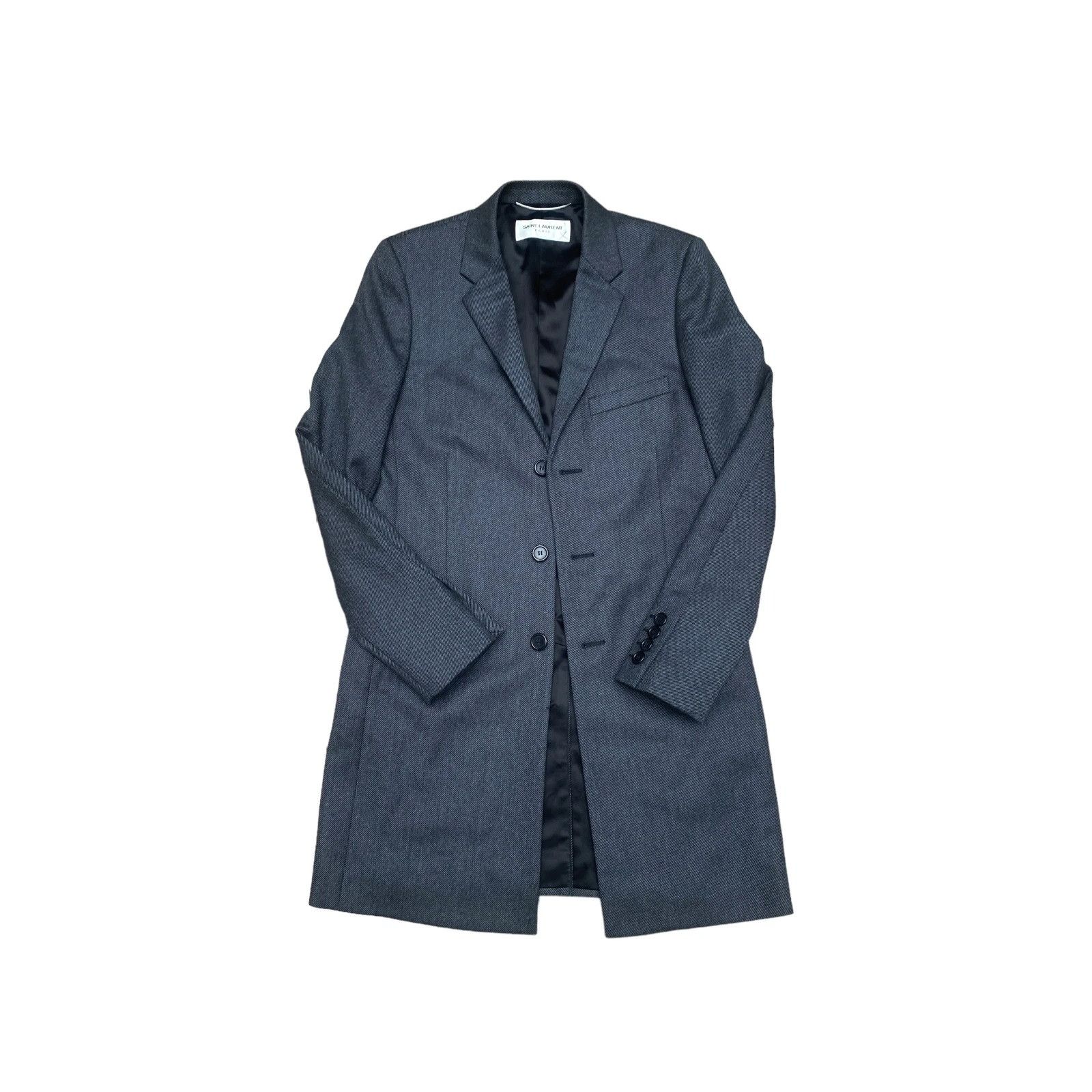 Saint Laurent Paris FW 2017 Grey Wool Chesterfield Coat Size US S / EU 44-46 / 1 - 3 Thumbnail