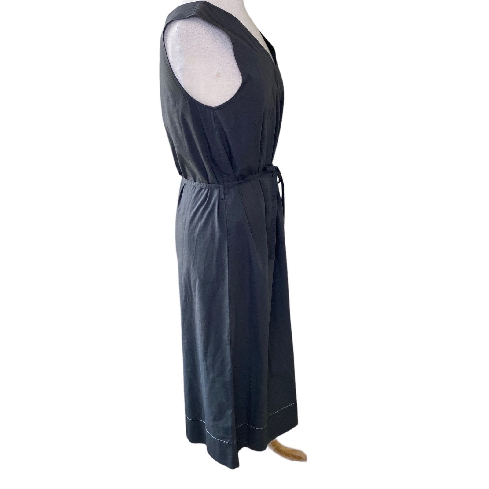 Kowtow KOWTOW Belted Scoop Neck Sleeveless Maxi Dress Gray Medium Size M / US 6-8 / IT 42-44 - 6 Thumbnail