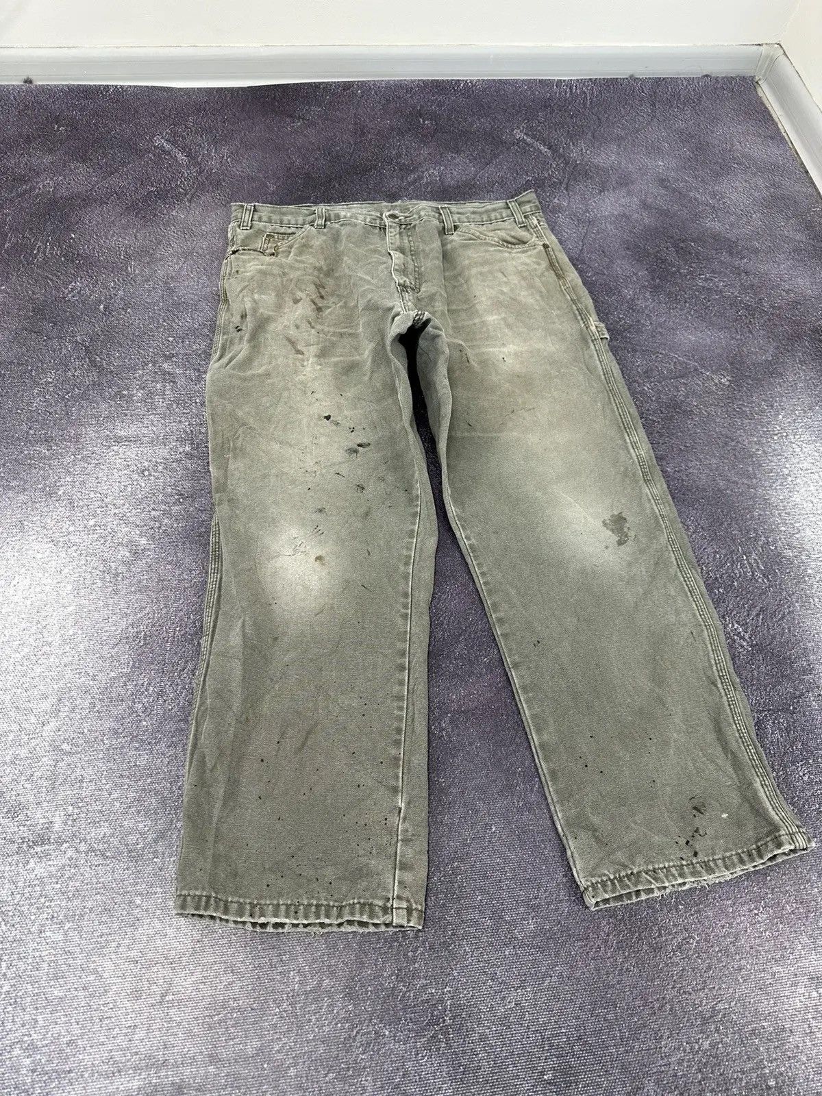 Dickies × Vintage Vintage Dickies USA Olive Hype Work Skate Baggy Pants Size US 38 / EU 54 - 6 Thumbnail