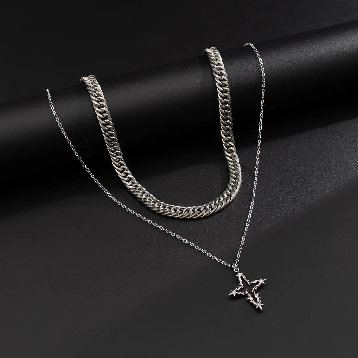 Vintage Minimalist Cross Alloy Pendant Necklace Size ONE SIZE - 3 Thumbnail