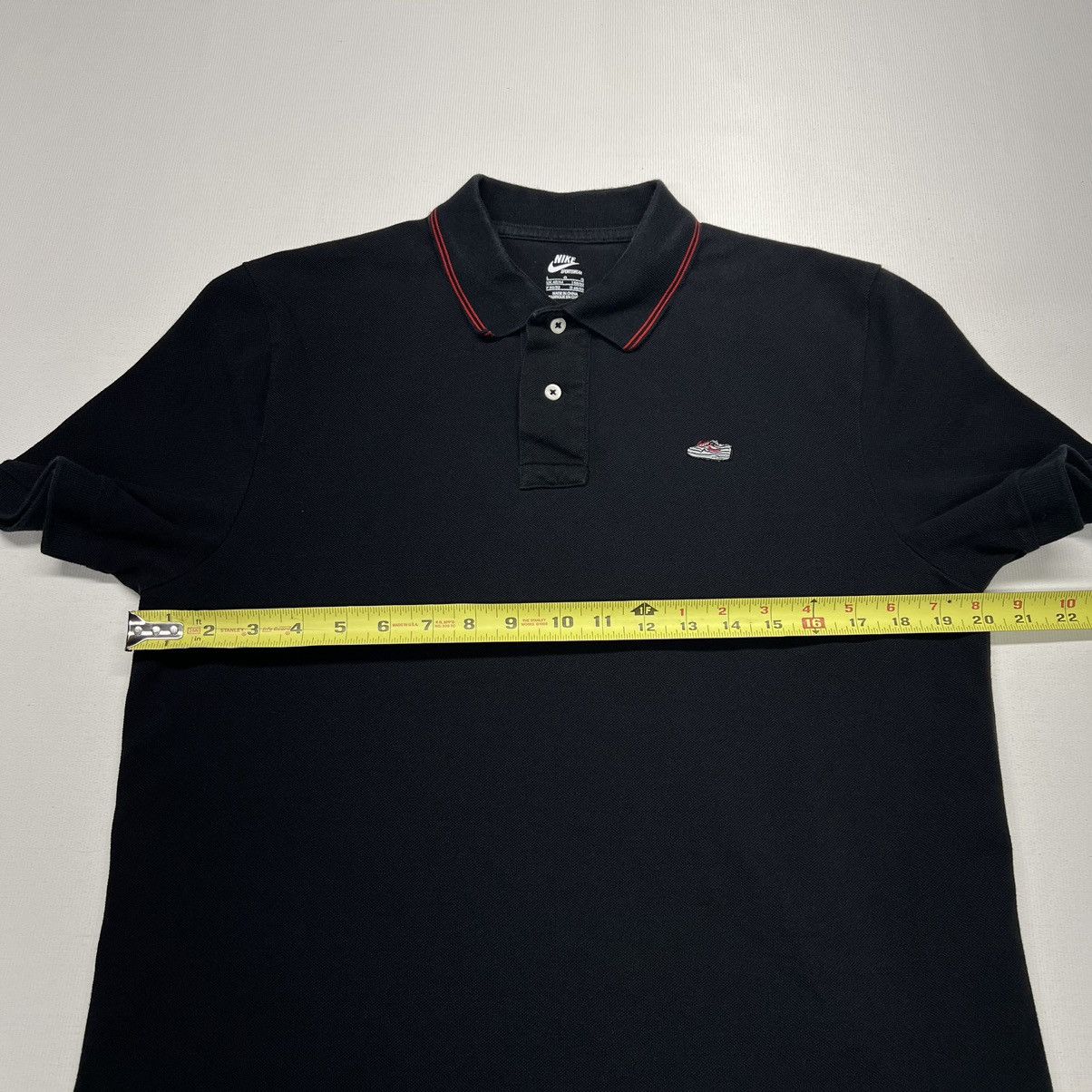 Nike × Vintage VTG Nike Polo Shirt Black Sportswear Air Max 90 Y2K Size US L / EU 52-54 / 3 - 15 Thumbnail