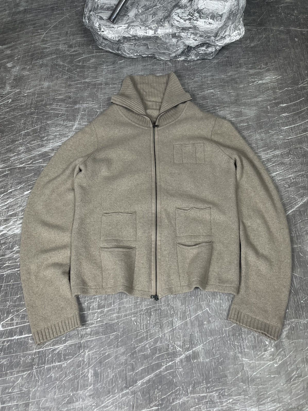 Designer × Japanese Brand Multipocket Y2K Zip Knit Sweater Maison Margiela Yohji Style Size US L / EU 52-54 / 3 - 3 Thumbnail