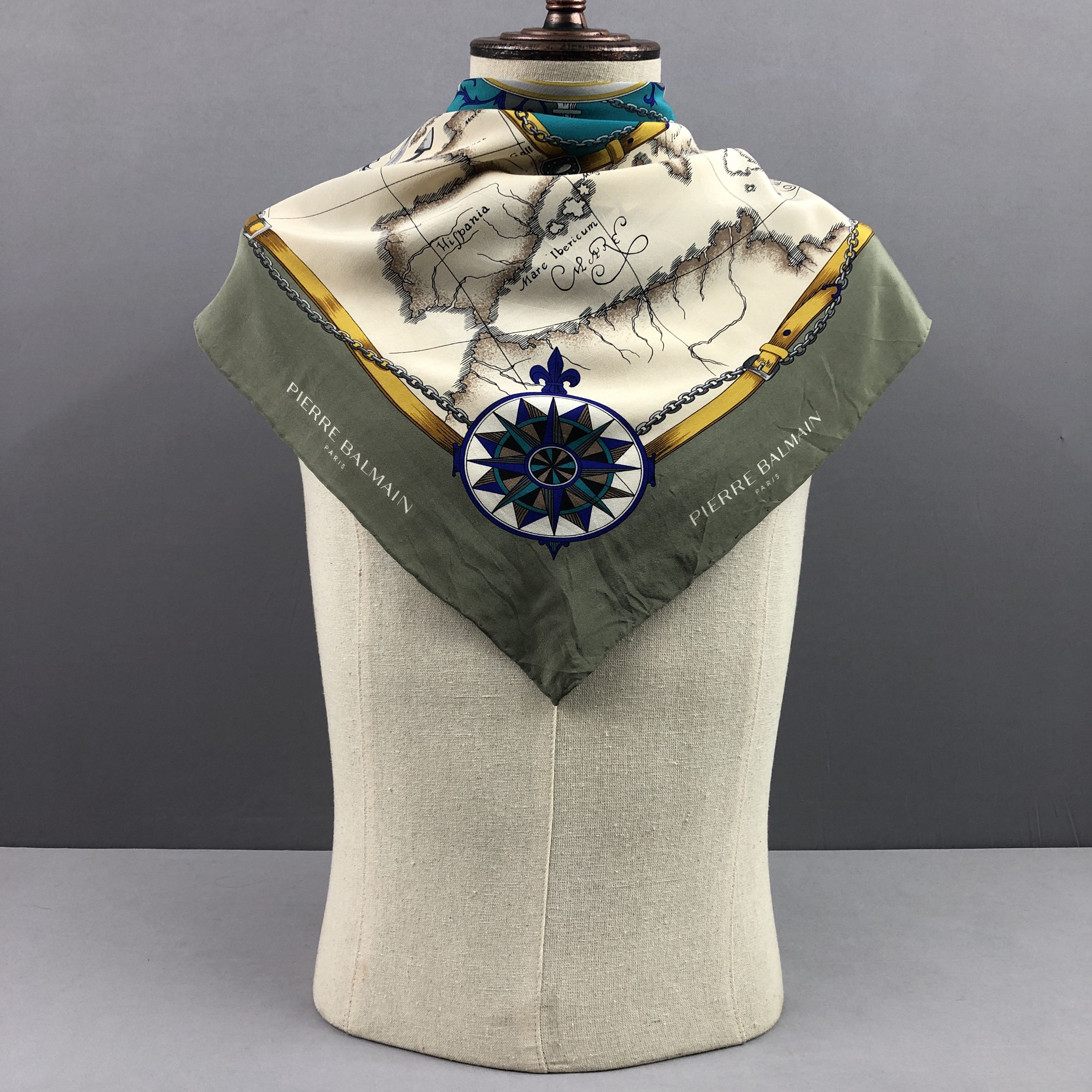 Pierre Balmain × Vintage Vintage Pierre Balmain SILK Scarf Twill Stole Wraps Scarves Size ONE SIZE - 3 Thumbnail