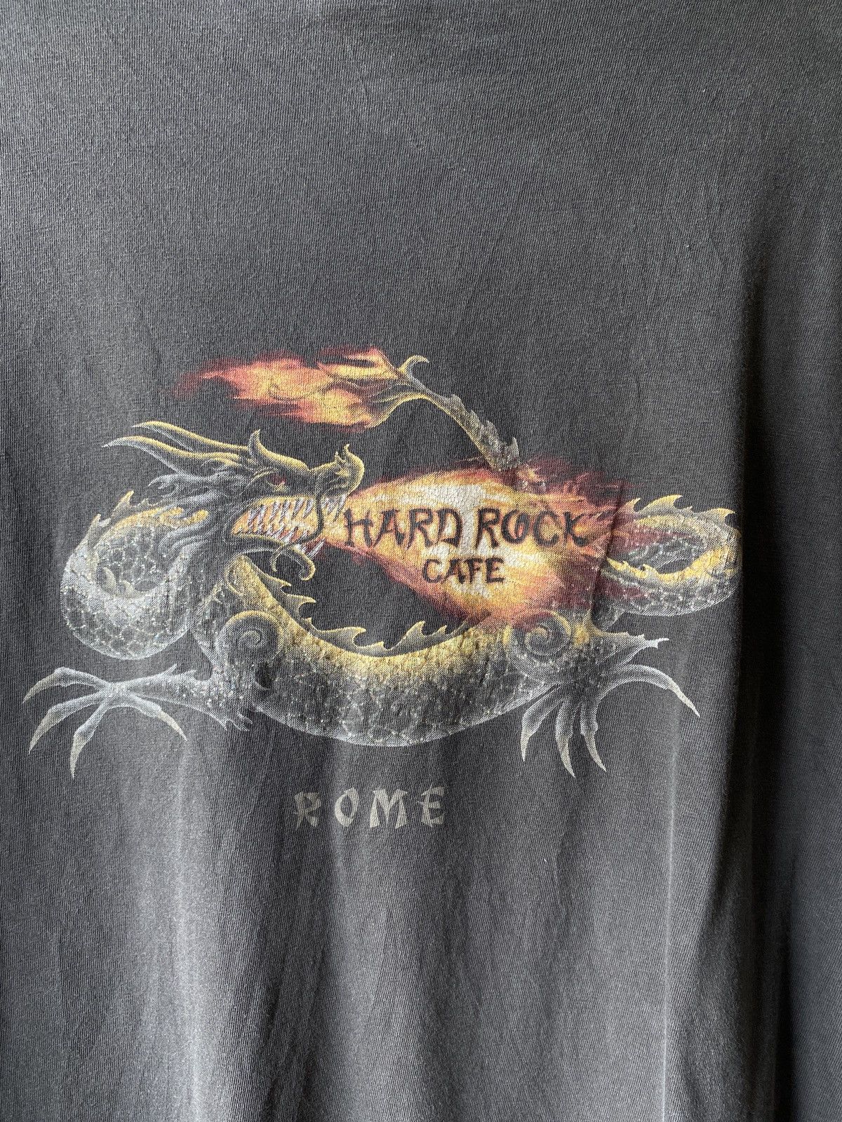 Hard Rock Cafe × Vintage 1990s - Hard Rock Cafe Rome Dragon Graphics Design Size US L / EU 52-54 / 3 - 8 Thumbnail