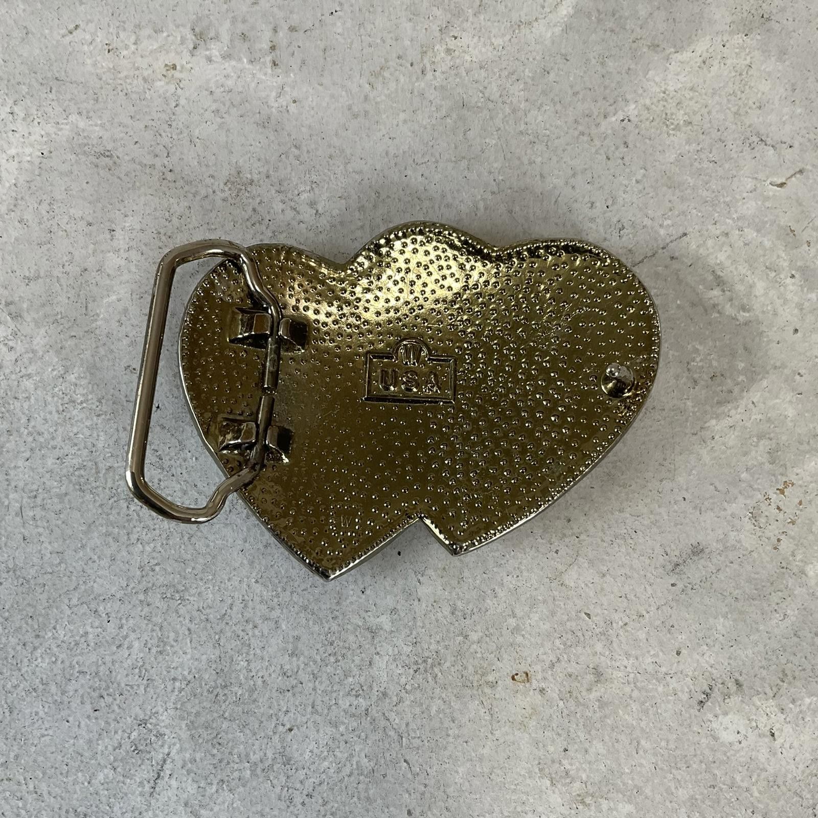 Vintage vintage 80's western two tone cowgirl hearts belt buckle Size ONE SIZE - 4 Thumbnail