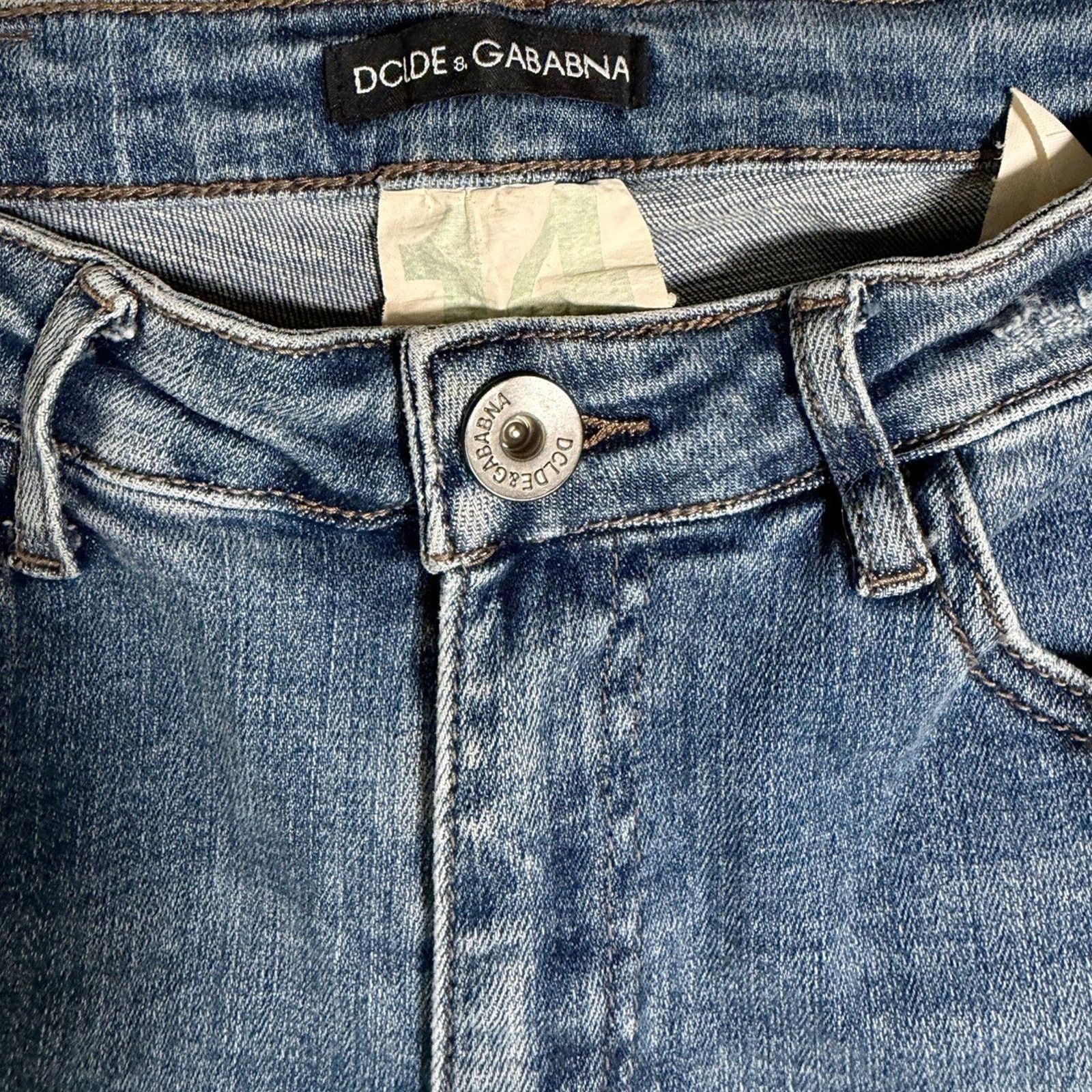 Dolce & Gabbana DOLCE & GABBANA Size 29 /14 Blue Distressed Ankle Jeans Size 29" - 2 Thumbnail