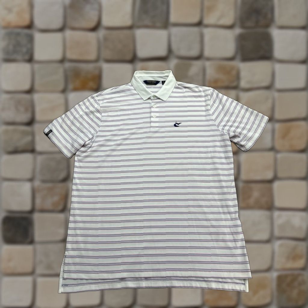 Polo Ralph Lauren Polo Ralph Lauren Shirt Mens XL White Pink Blue Cotton Knit Striped Logo Polo Golf * Size US XL / EU 56 / 4 - 1 Thumbnail