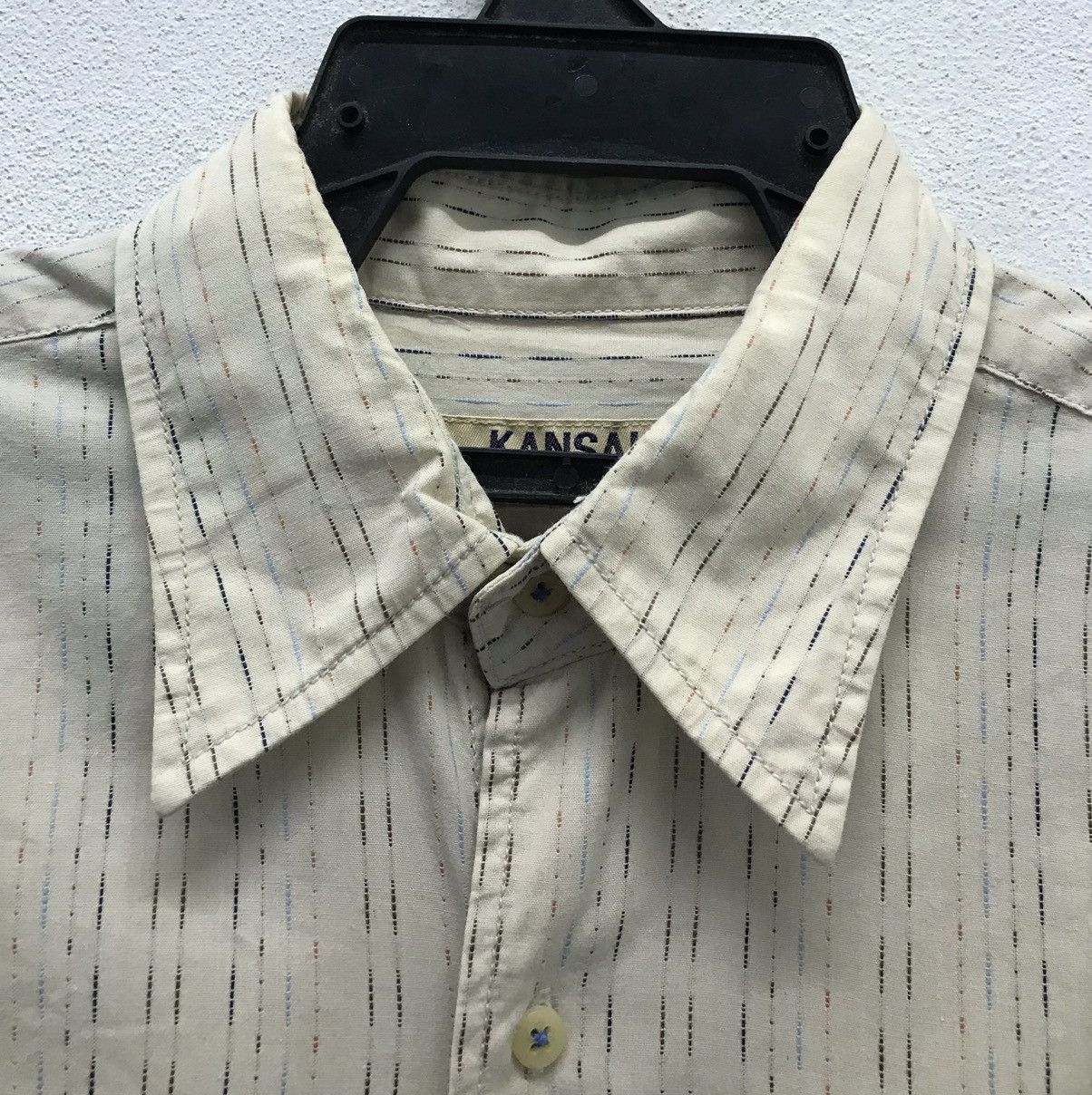 Kansai Yamamoto × Vintage Vintage Kansai Jeans Long Sleeve Shirt Button Up Size US L / EU 52-54 / 3 - 3 Thumbnail