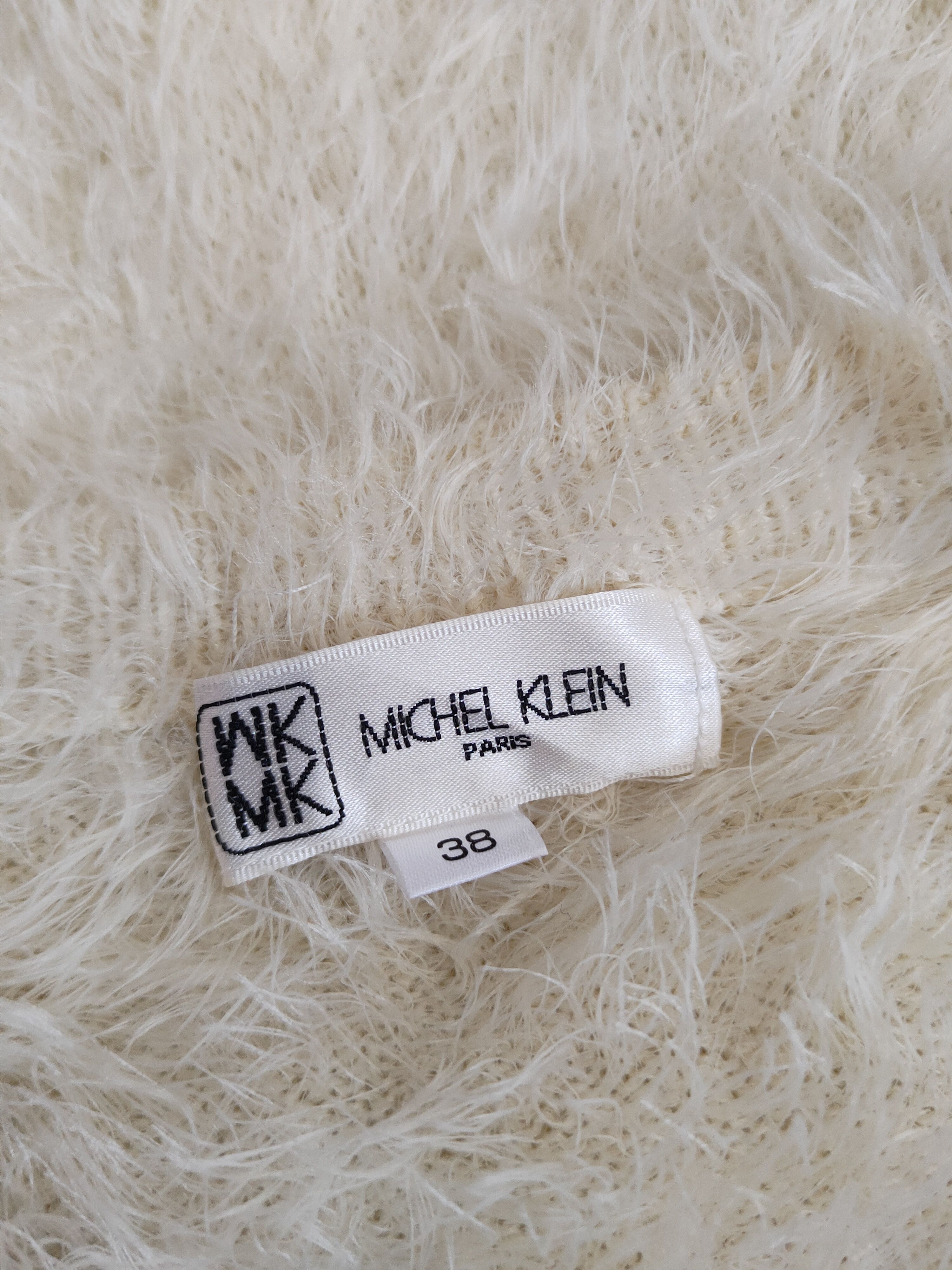 Homespun Knitwear Michel Klein Cream Shag Shaggy Fur Mohair Knitwear #S2007 Size S / US 4 / IT 40 - 12 Thumbnail