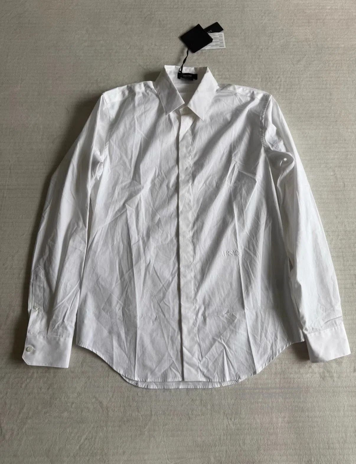 Versace White Long Sleeve Button-Up Shirt - Size L. Size US L / EU 52-54 / 3 - 1 Thumbnail