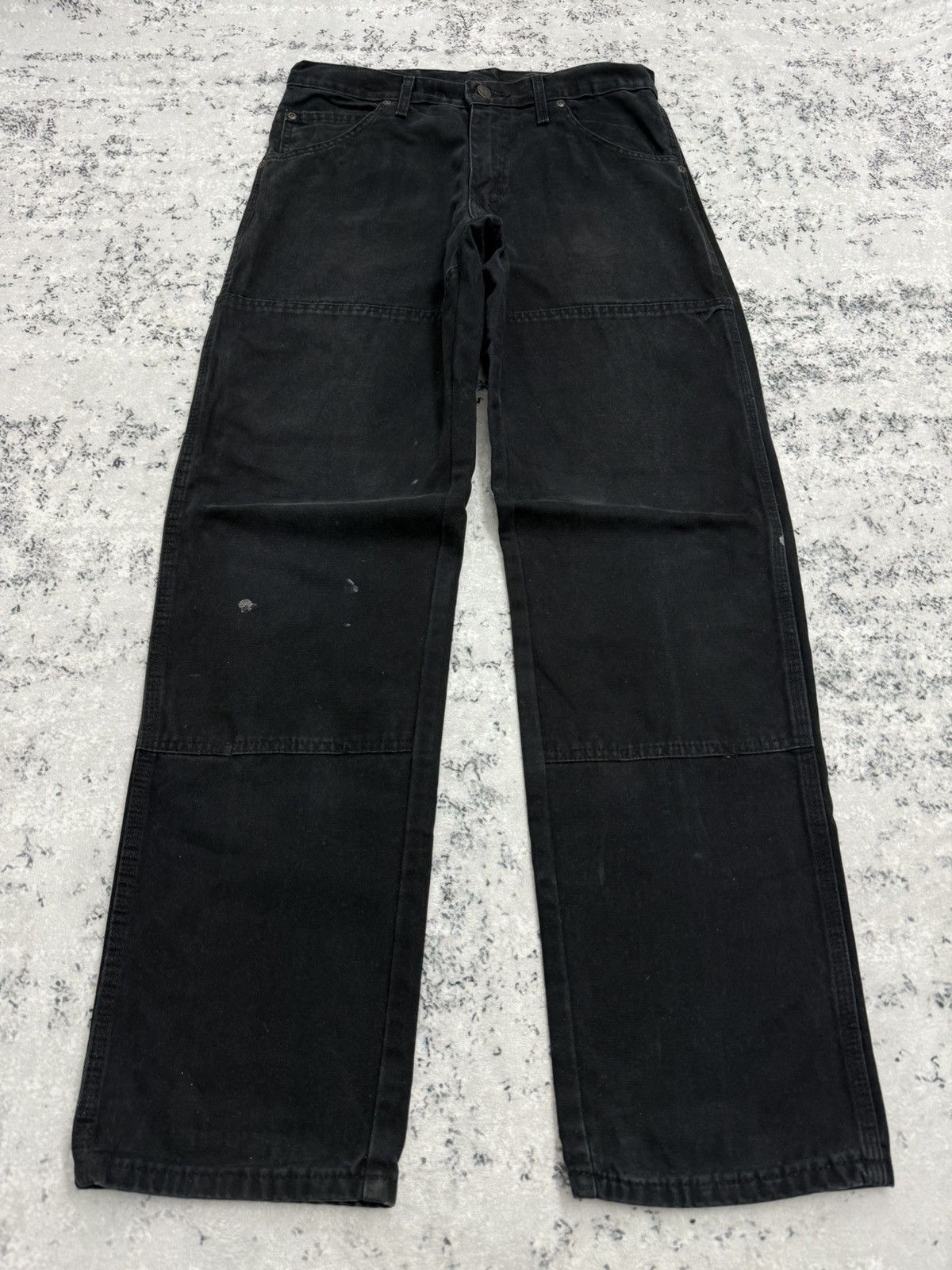 Dickies Y2K Dickies Faded Black Double Knee Distressed Workwear Size US 30 / EU 46 - 1 Thumbnail