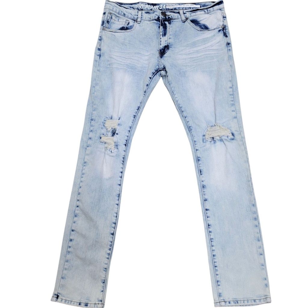 Reason Reason New York Distressed Skinny Jeans Men's Size 34/32 Size US 34 / EU 50 - 5 Thumbnail