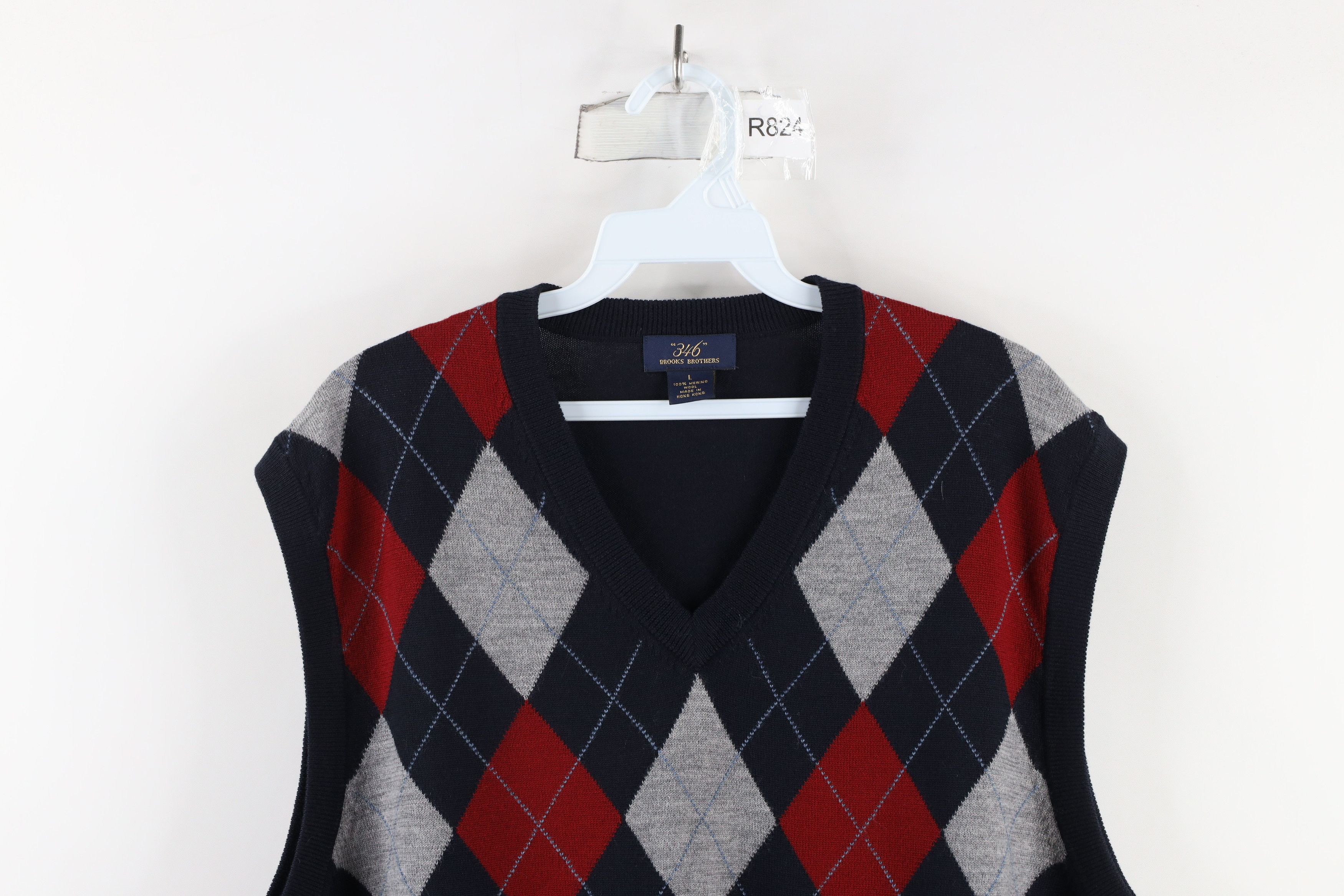 Brooks Brothers × Vintage Vintage Brooks Brothers Knit Argyle Diamond Sweater Vest Size US L / EU 52-54 / 3 - 2 Thumbnail