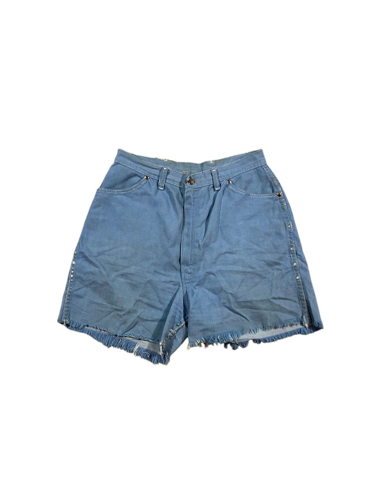 Vintage × Wrangler Vintage 60s Wrangler Blue Bell Jean Shorts Jorts Faded Blue Size 29" - 1 Thumbnail
