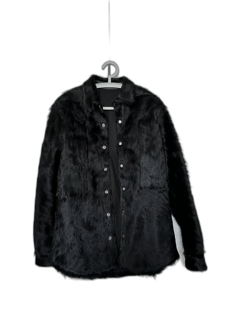 Rick Owens rick owens black fur jacket coat Size US S / EU 44-46 / 1 - 1 Thumbnail