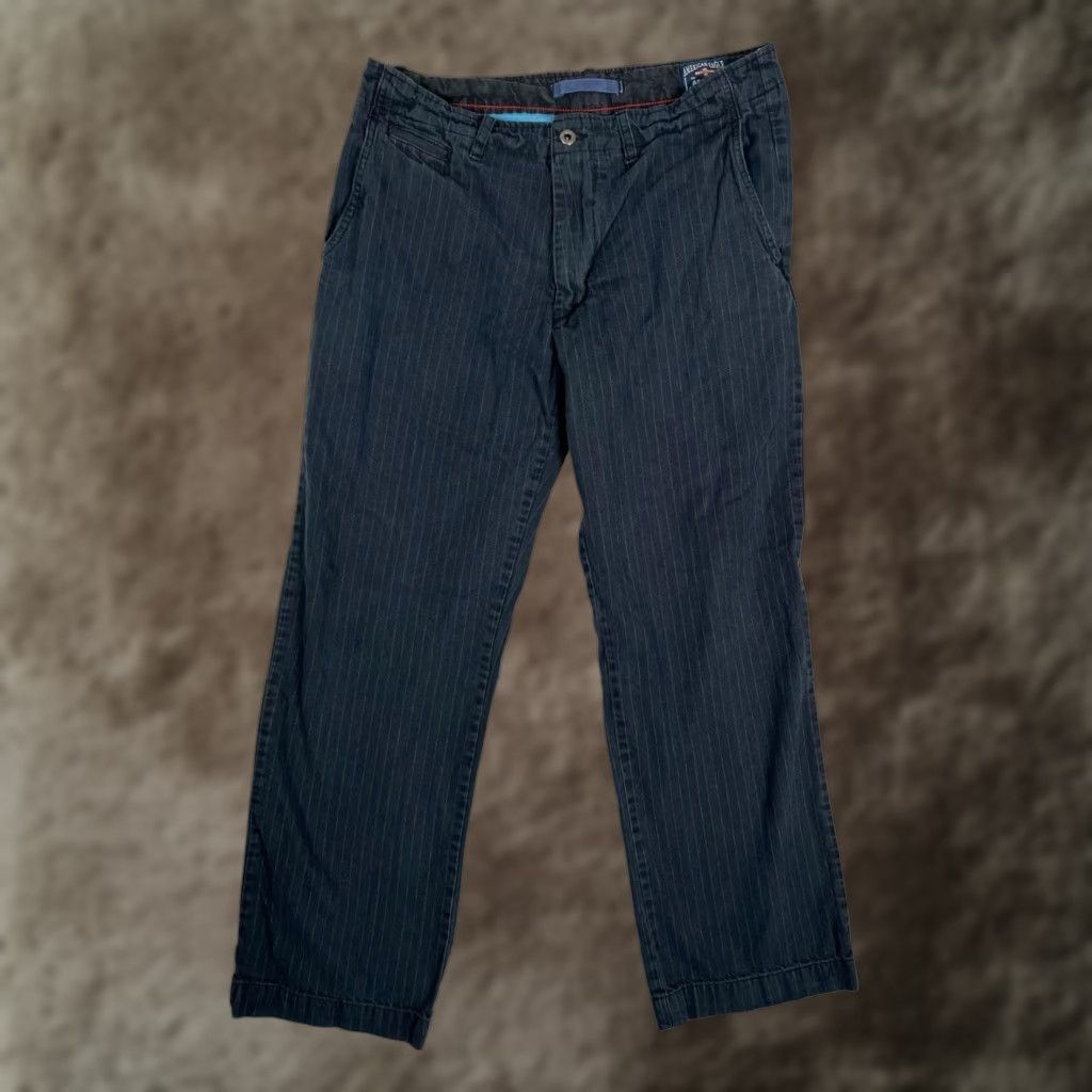 American Eagle Outfitters VINTAGE American Eagle AE Khaki Pants Mens 34x30 Gray Pinstripe Straight Leg Y2K Size US 34 / EU 50 - 1 Thumbnail
