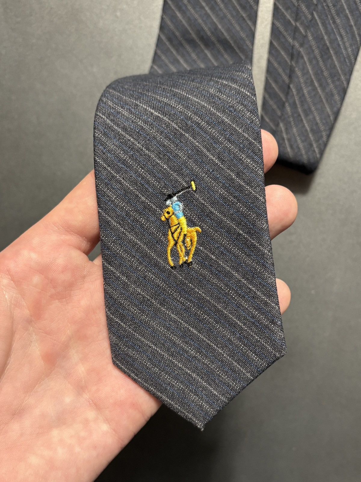 Vintage Vintage Polo Ralph Lauren Necktie Horseman Logo Tie Wool 90s Size ONE SIZE - 1 Thumbnail