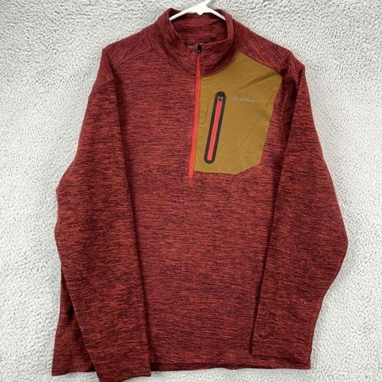Eddie Bauer Eddie Bauer Pullover Shirt Mens Medium Maroon 1/4 Zip Logo Activewear Brethable Mock Neck Casual 100% Polyester Regular Fit Long Sleeve Size US M / EU 48-50 / 2 - 3 Thumbnail