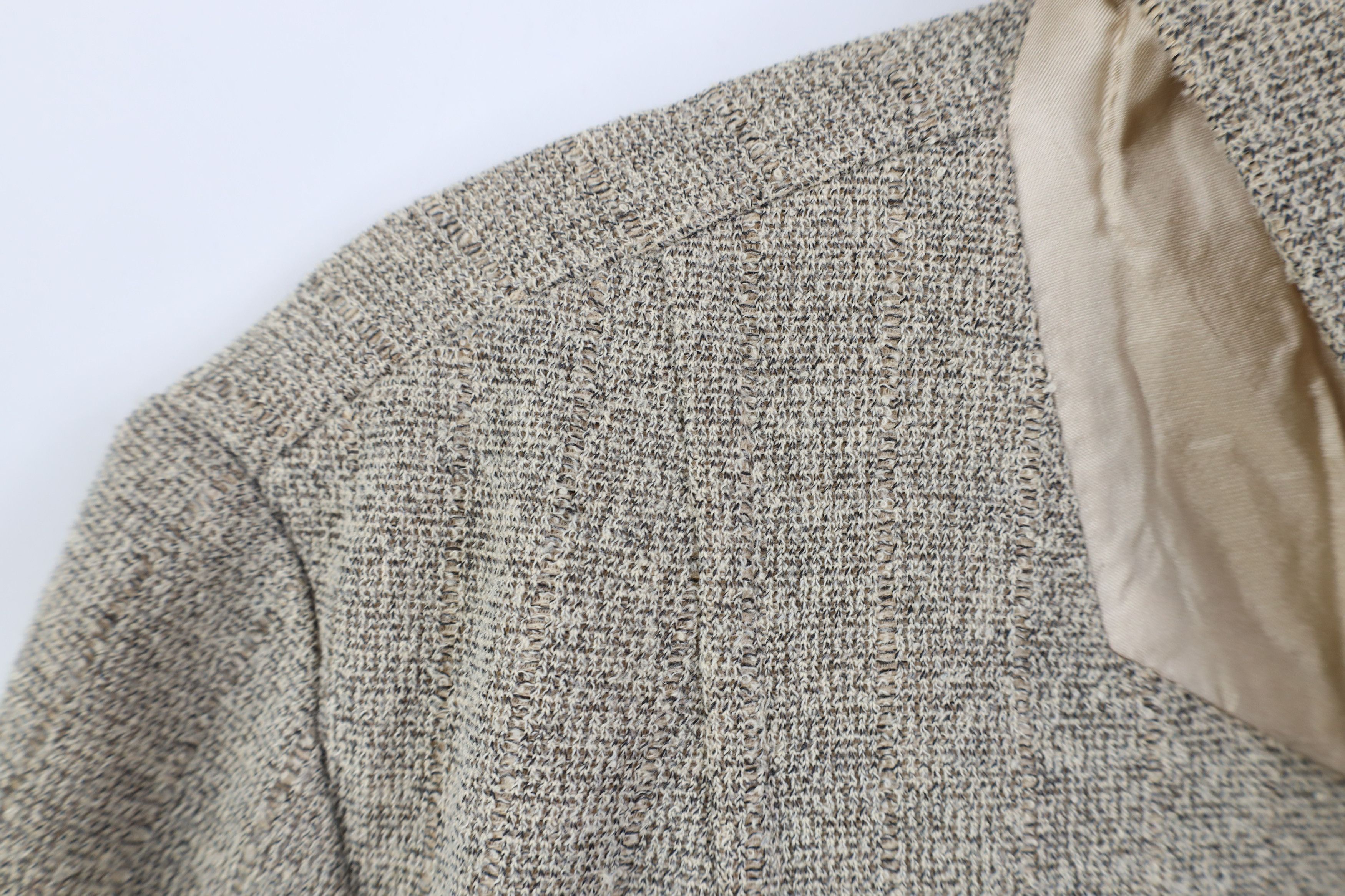 Vintage Vintage 90s Cache Cotton Blend Knit Button Jacket Coat Beige Size M / US 6-8 / IT 42-44 - 4 Thumbnail